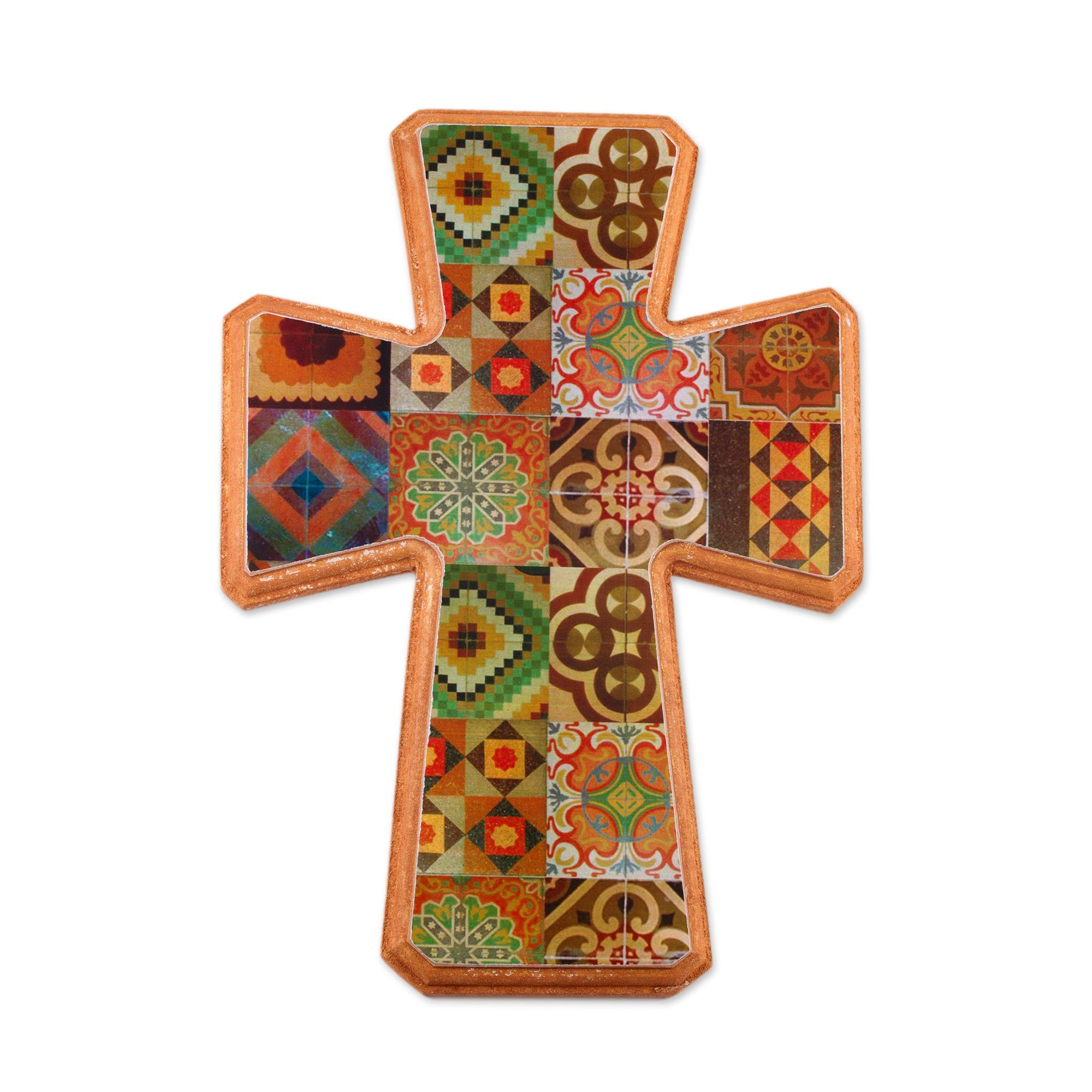 Premium Puebla Heritage Handcrafted Wall Cross - Ultimate Talavera Tile Design