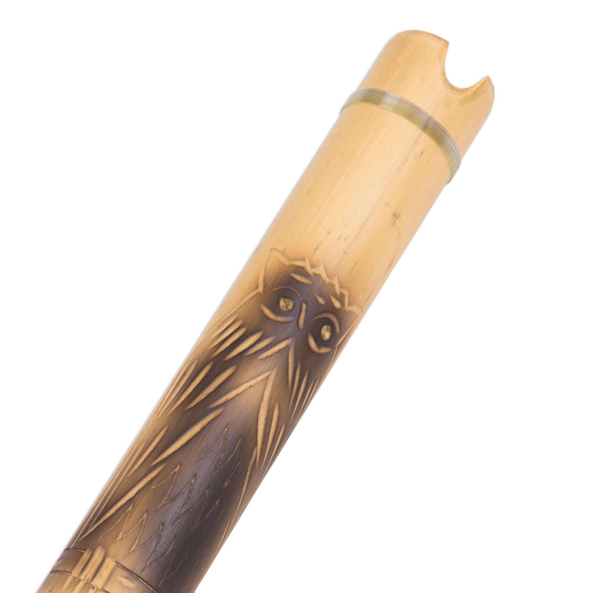 Premium Night Owl Bamboo Quena Flute - Handcrafted in Peru