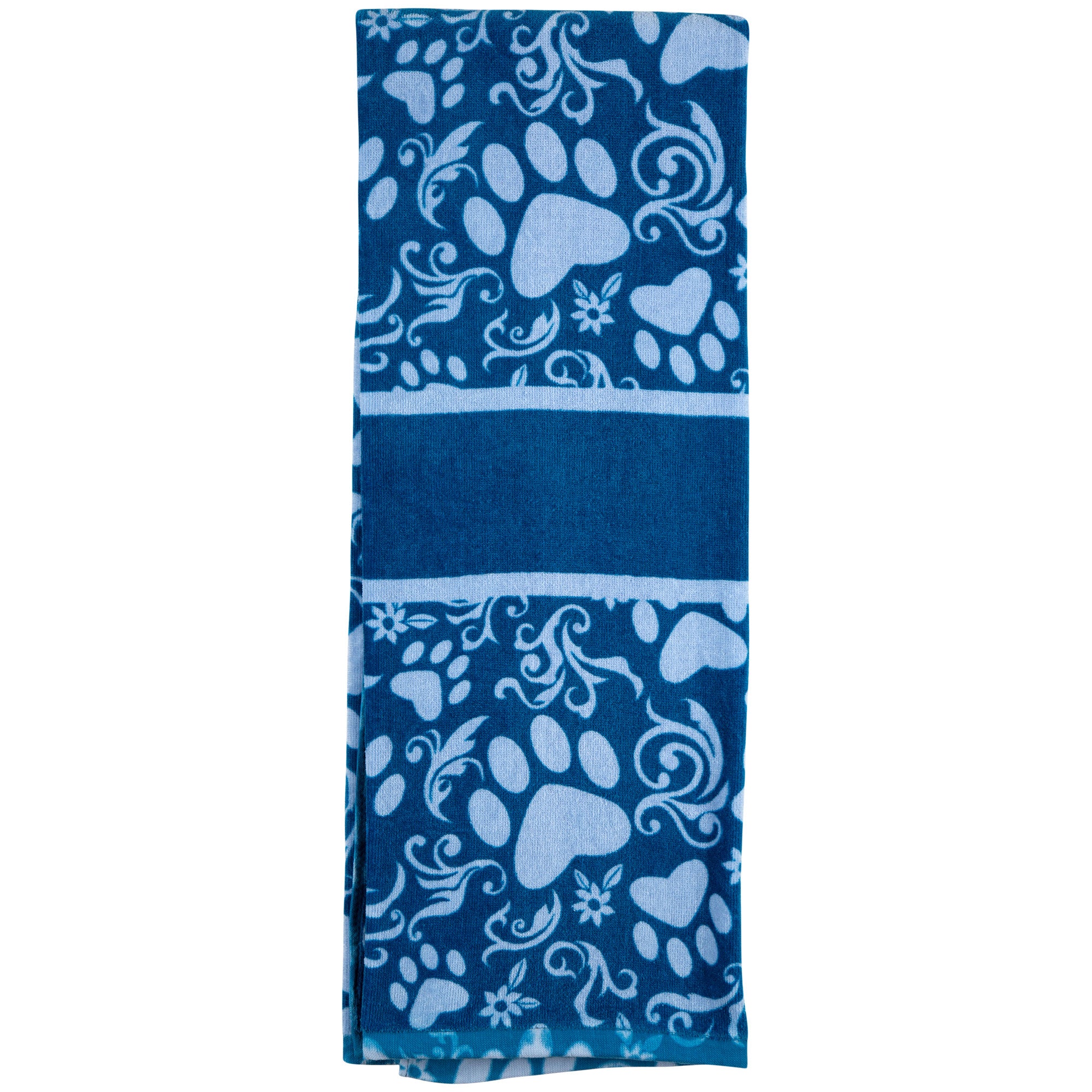 Premium Blue Paw Print Bath Towel - Ultimate Comfort for Pet Lovers