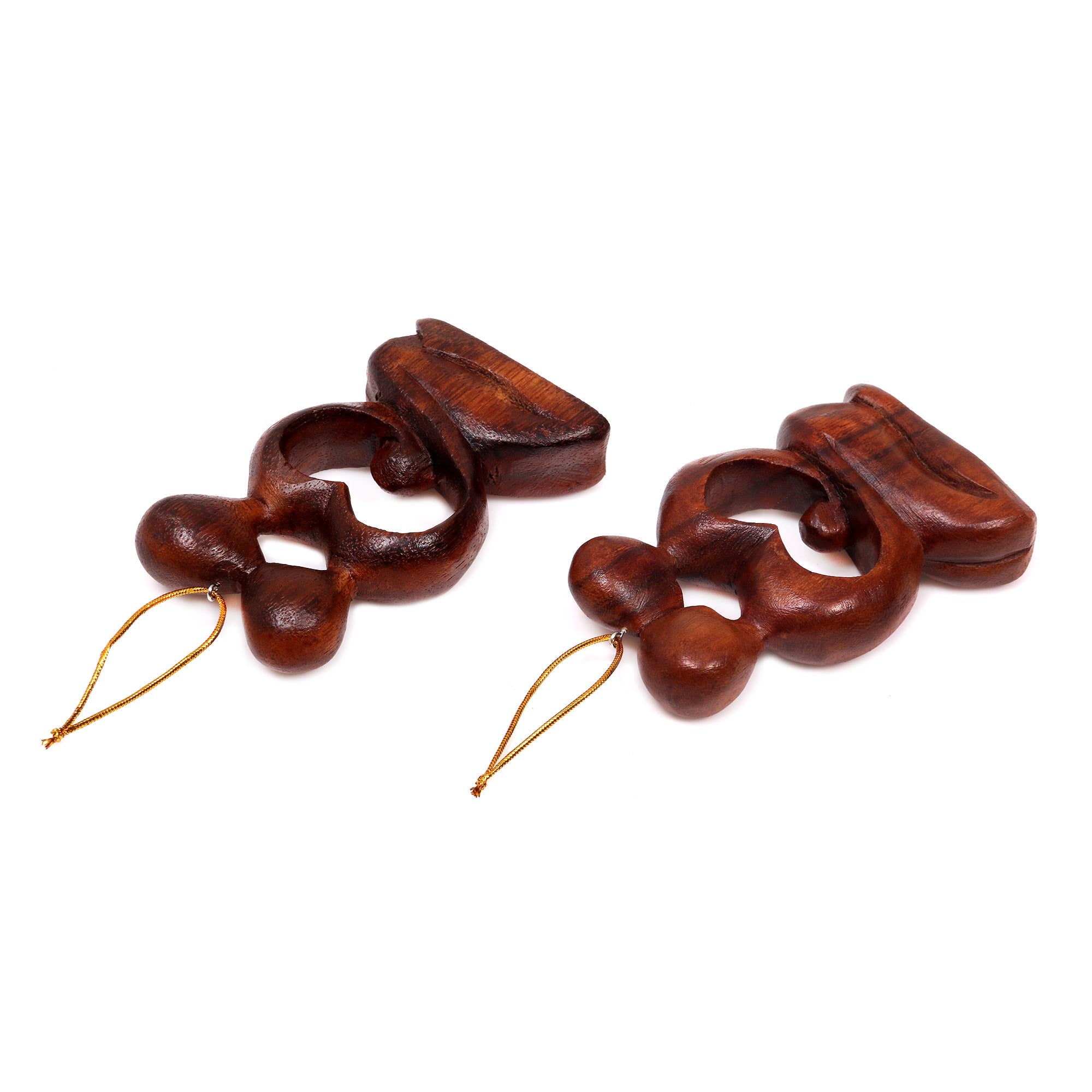 Premium Hand-Carved Forever Together Heart Ornaments - Romantic Couple Kissing Design