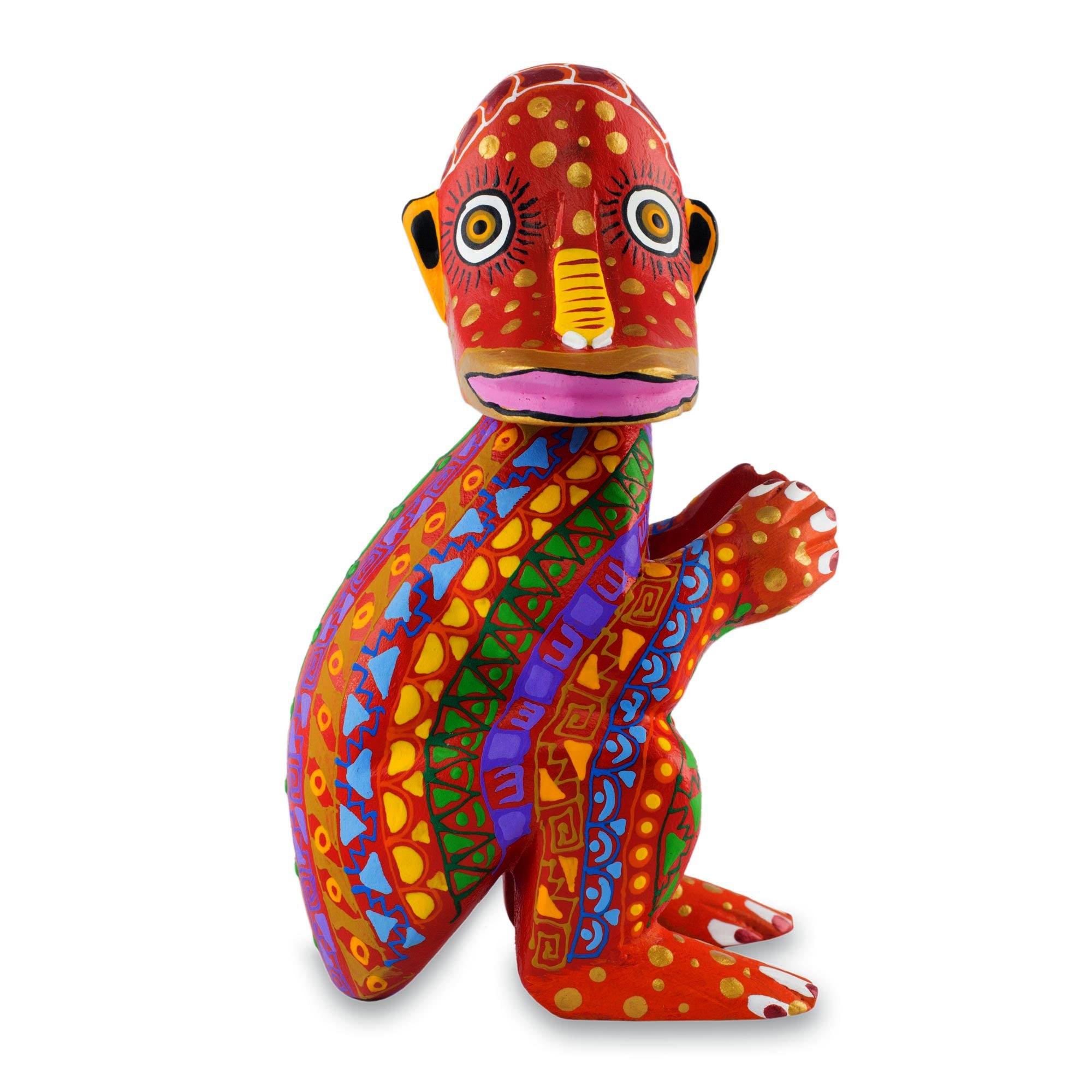 Premium Handcrafted Wooden Monkey Statue - Vibrant Friendship Art Piece