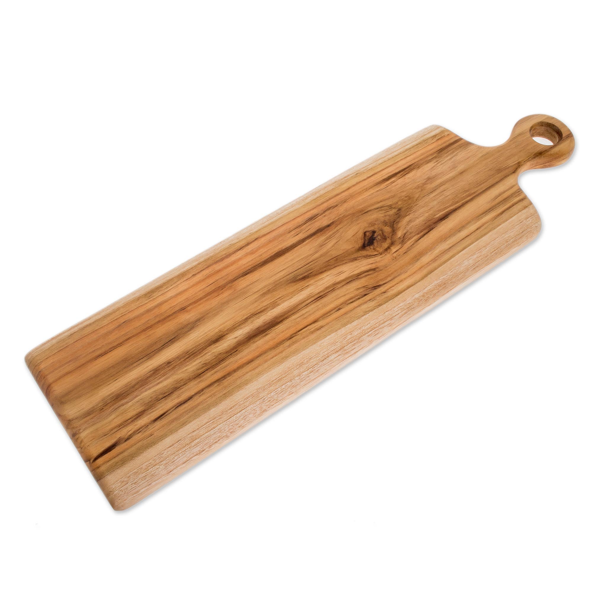Premium Handcrafted Teak Wood Cutting Board - Morning Baguette Design (20 in.)