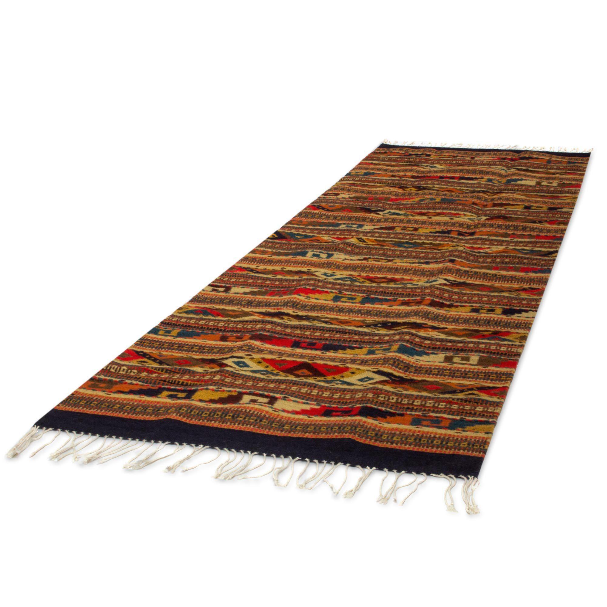 Premium Zapotec Wool Rug – Handcrafted Earthtone Masterpiece