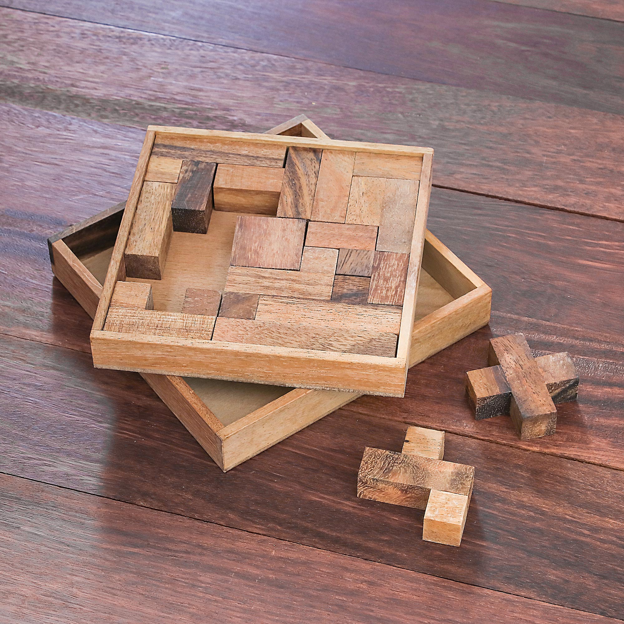 Premium Handcrafted Wooden Geometric Puzzle - Ultimate Home Decor & Brain Teaser