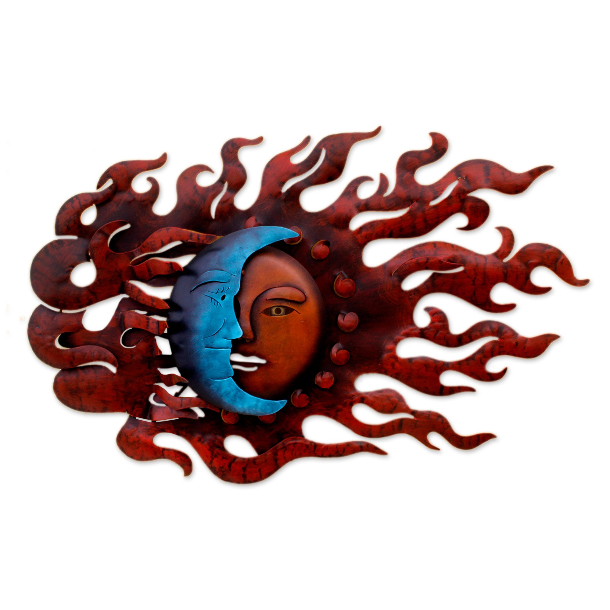 Premium Eclipse Wall Art - Handcrafted Steel Sun and Moon Design