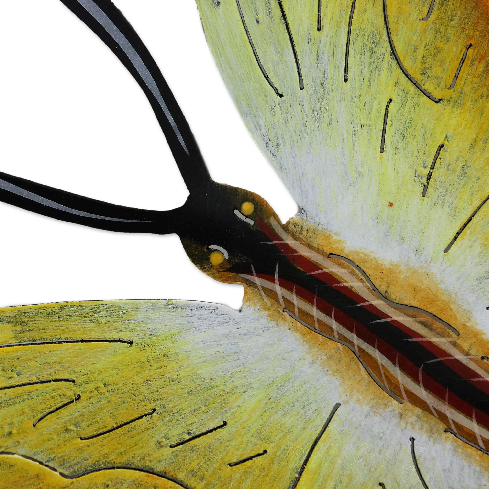 Premium Handcrafted Orange Butterfly Steel Wall Sculpture - Soul of Happiness