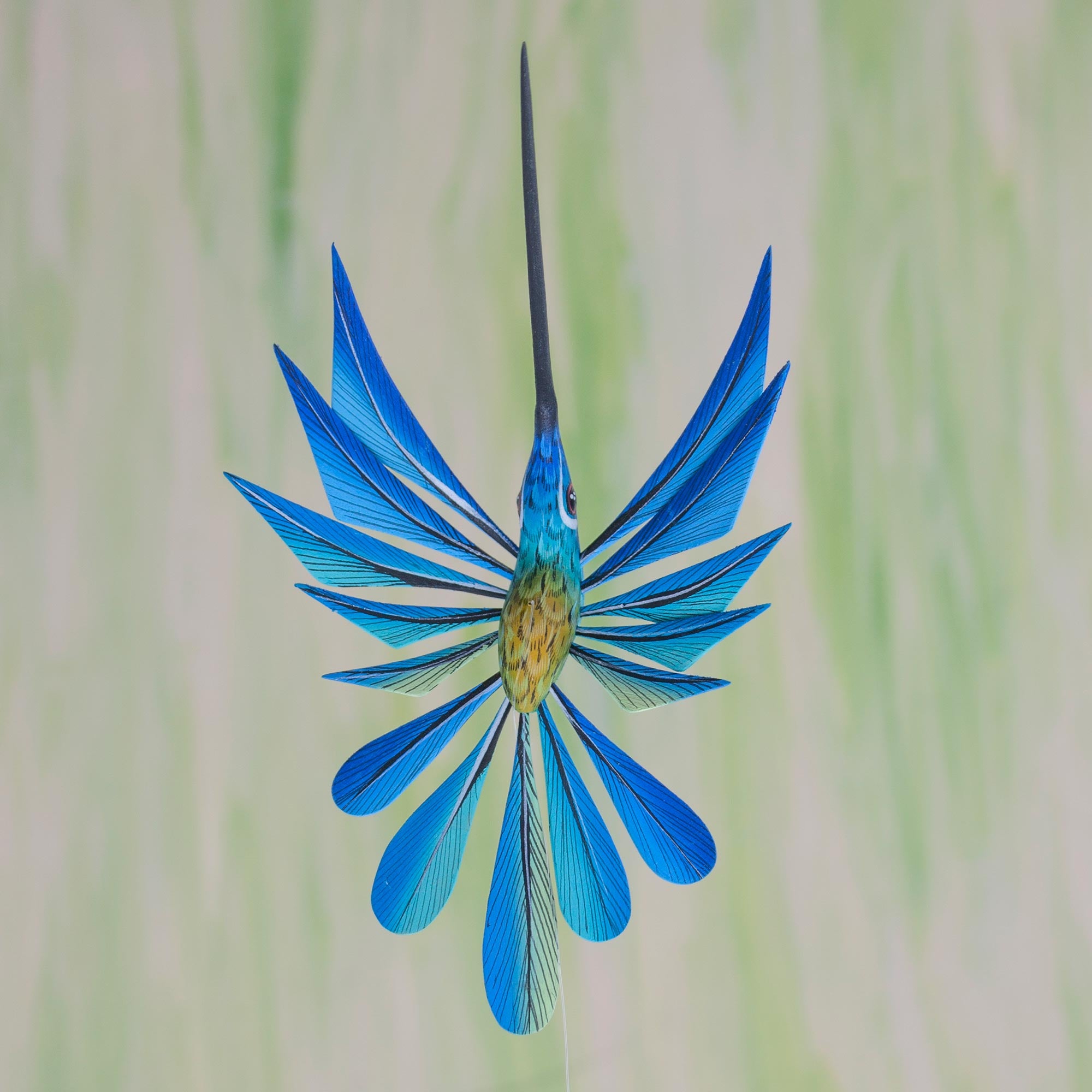 Premium Handcrafted Blue Hummingbird Ceiling Sculpture