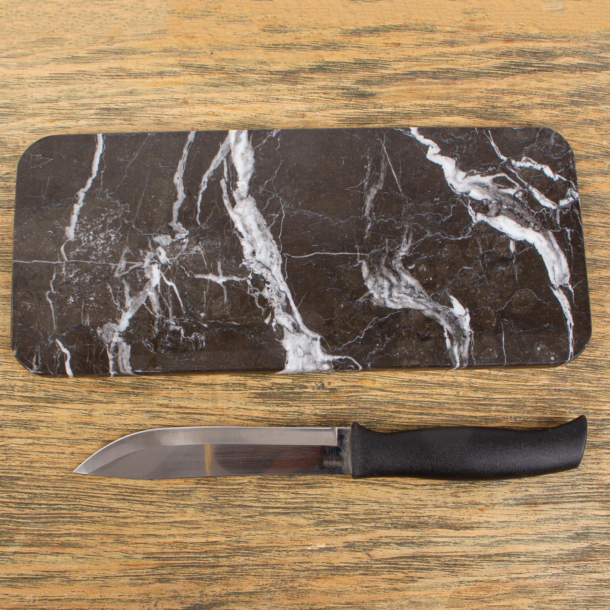 Premium Black and White Marble Cheese Board - Handcrafted in Mexico