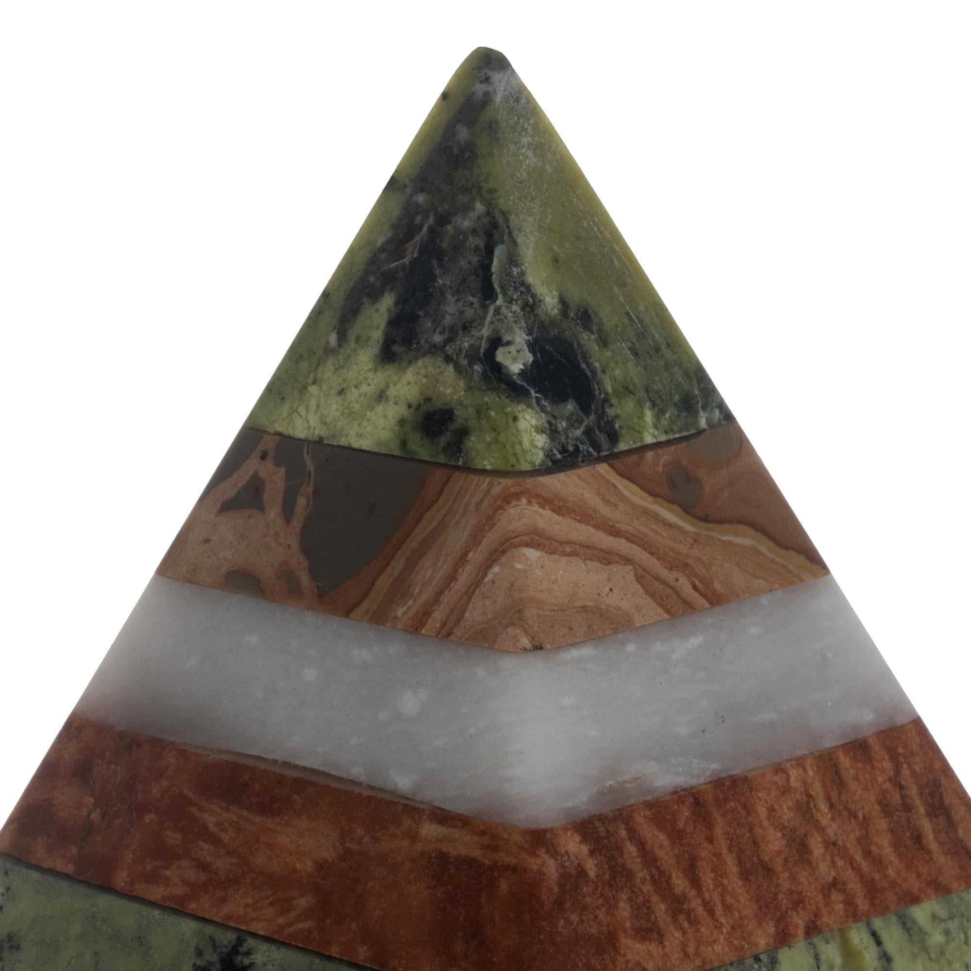 Premium Spirit Pyramid: Handcrafted Gemstone Sculpture from Peru