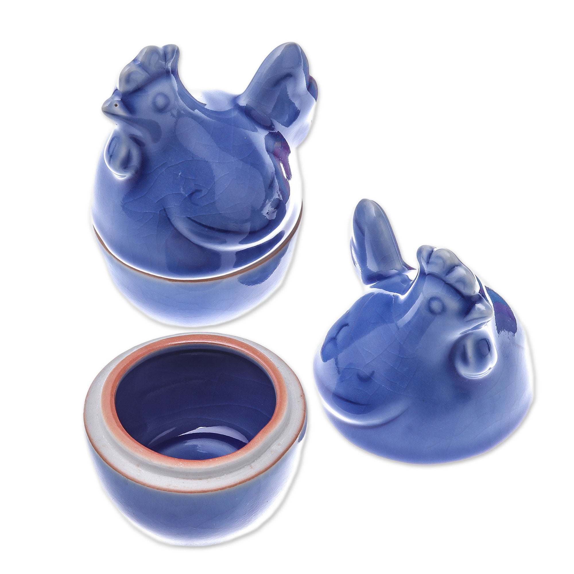 Premium Handcrafted Blue Ceramic Hen Egg Cups Set – Upgrade Your Breakfast Routine