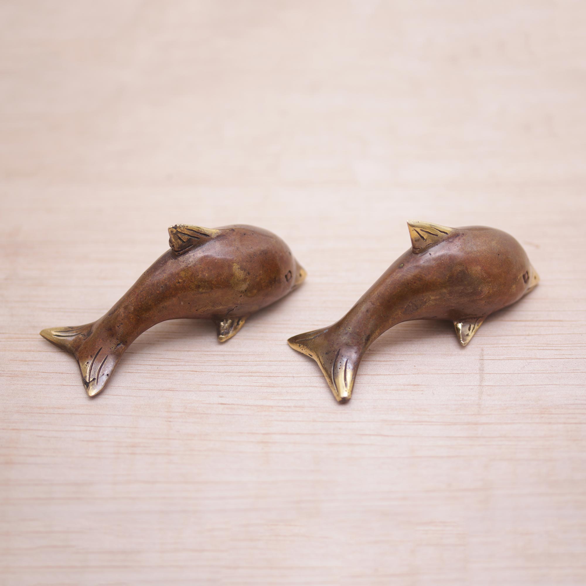 Premium Handcrafted Antique Bronze Dolphin Sculptures - Balinese Artistry