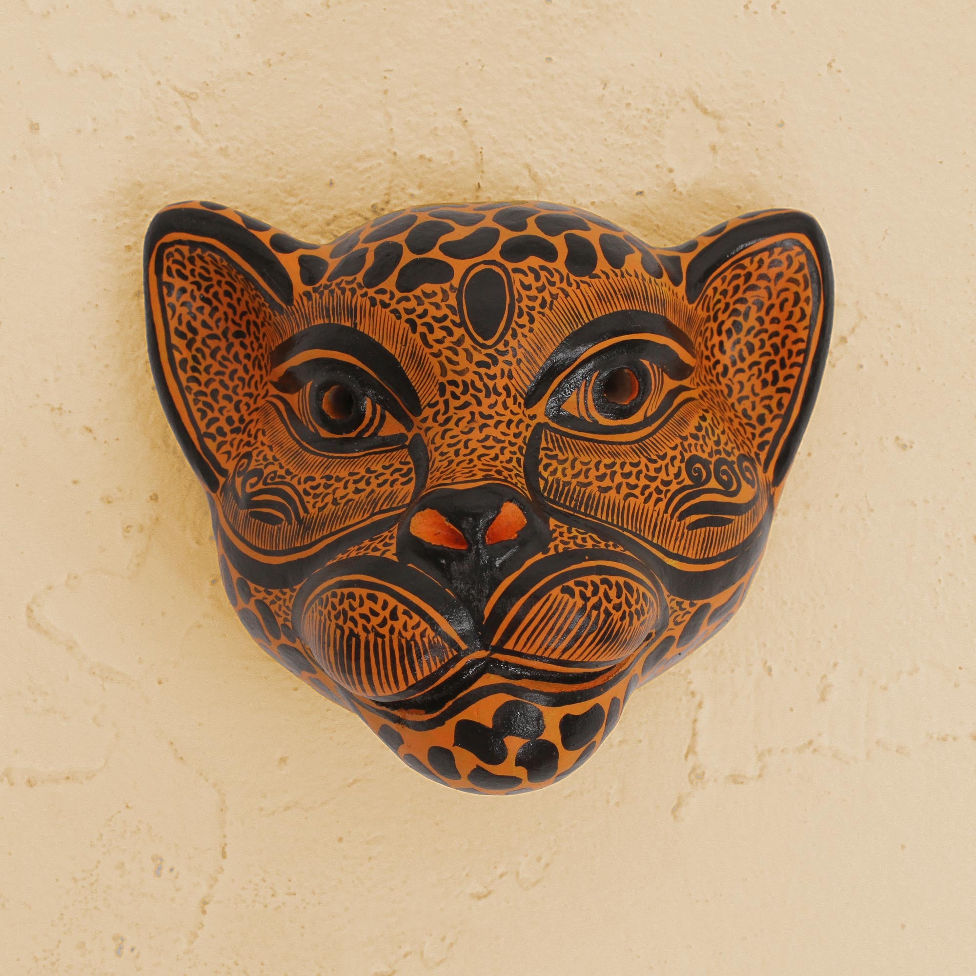 Premium Jaguar Ceramic Wall Mask - Handcrafted Artisan Decor