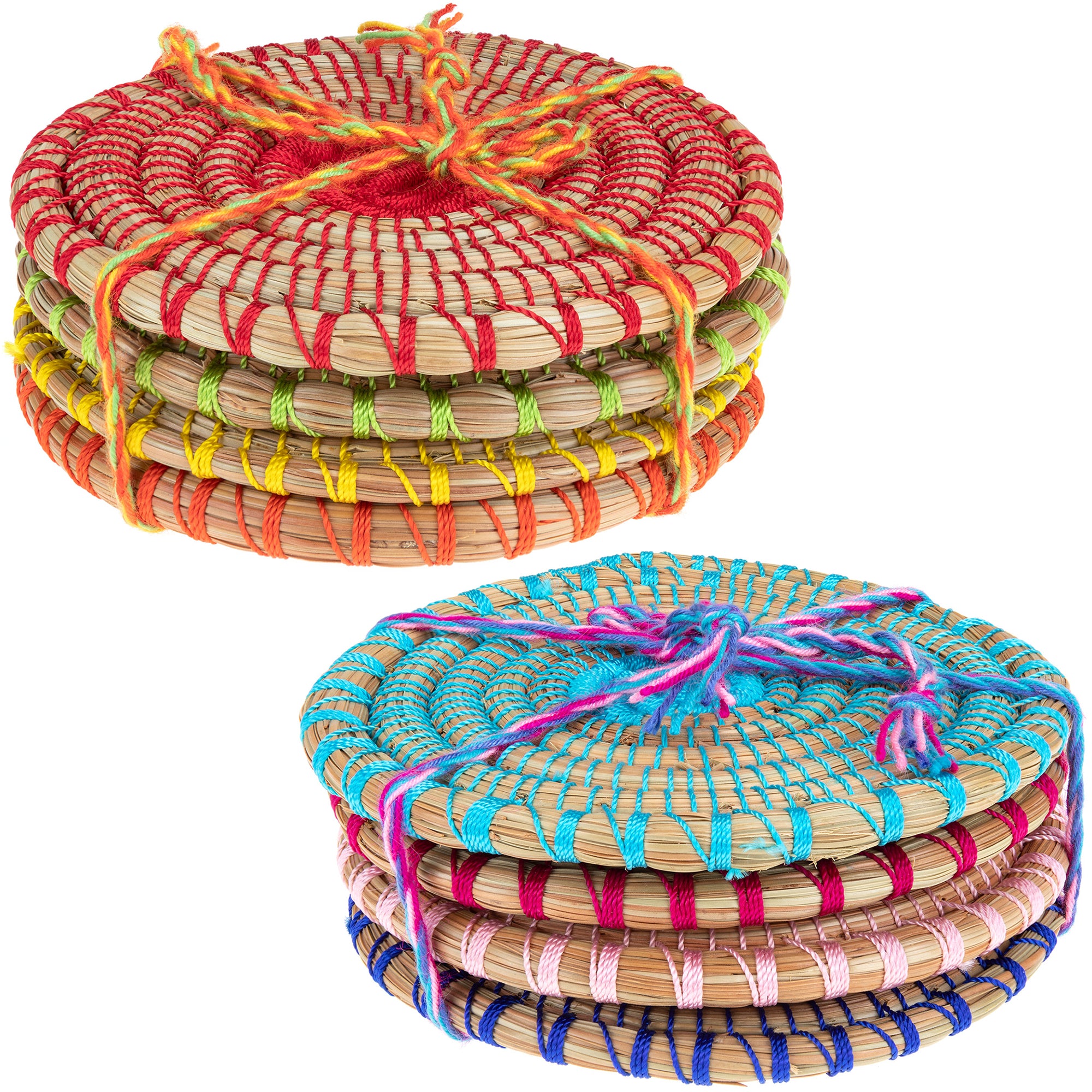 Premium Handmade Pine Needle Coasters - Set of 4 | Eco-Friendly Table Decor
