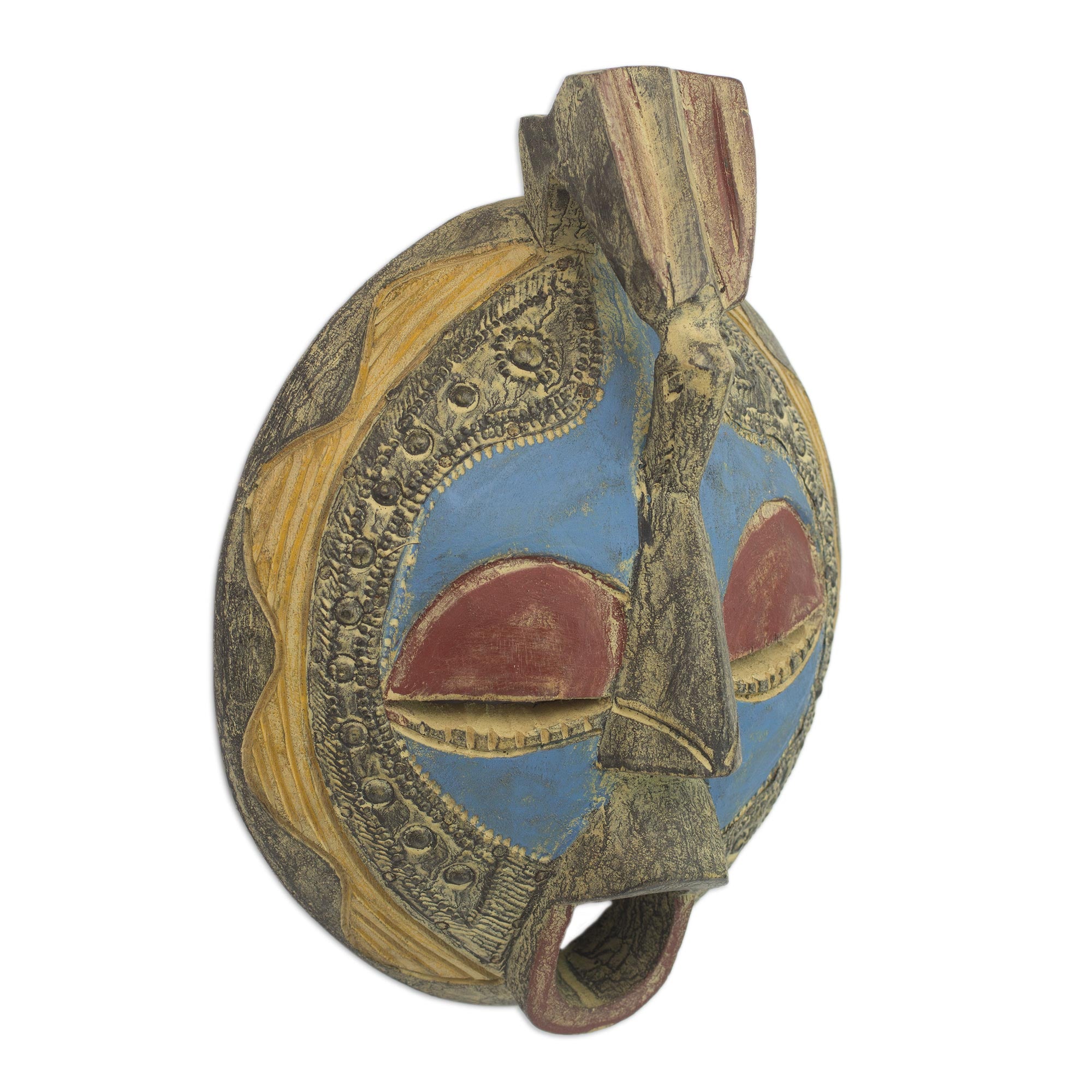 Premium Handcrafted Akan Tribe Wood Mask - Faithful Love Edition