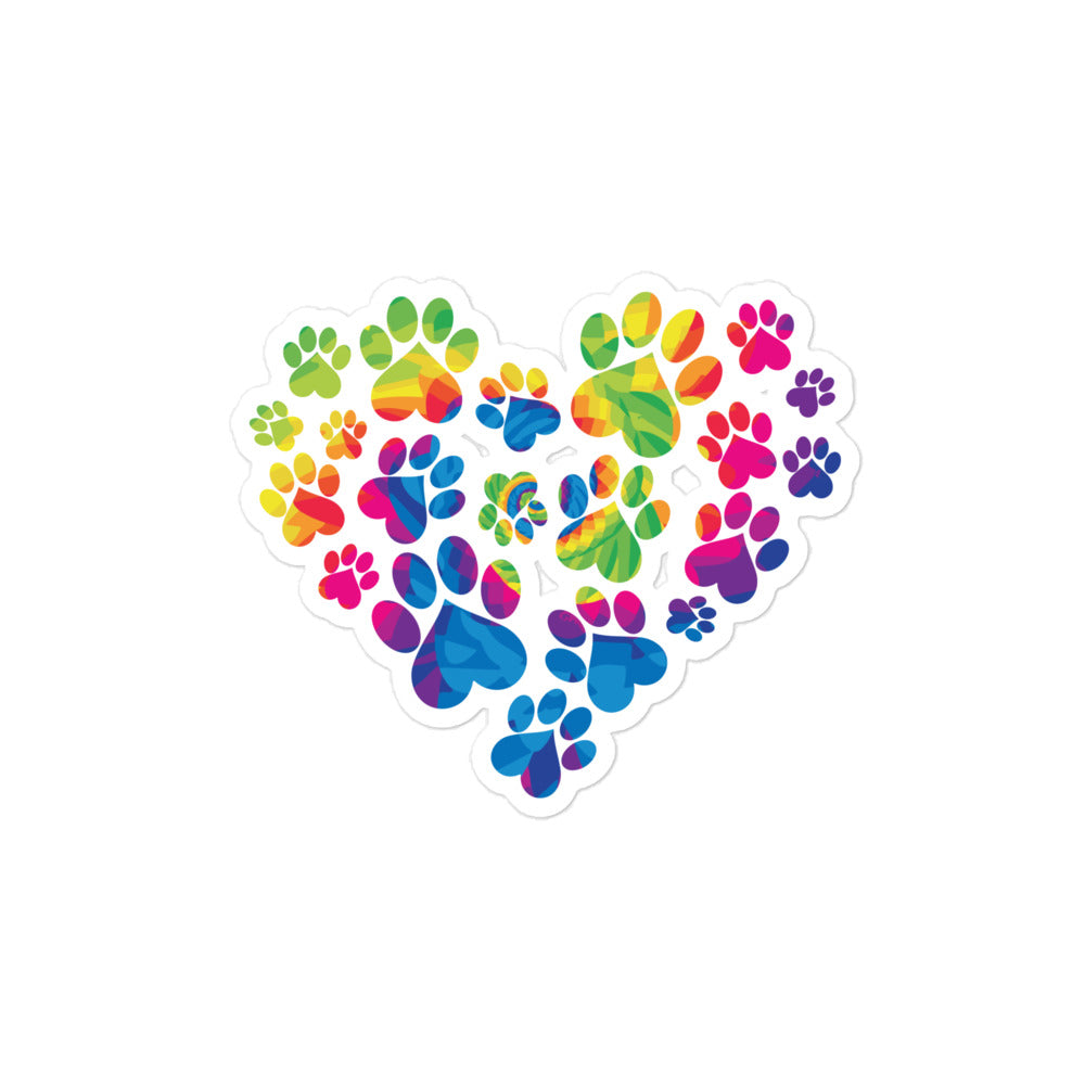 Premium Anniversary Paw Print Love Stickers - Celebrate 20 Years of Rescue