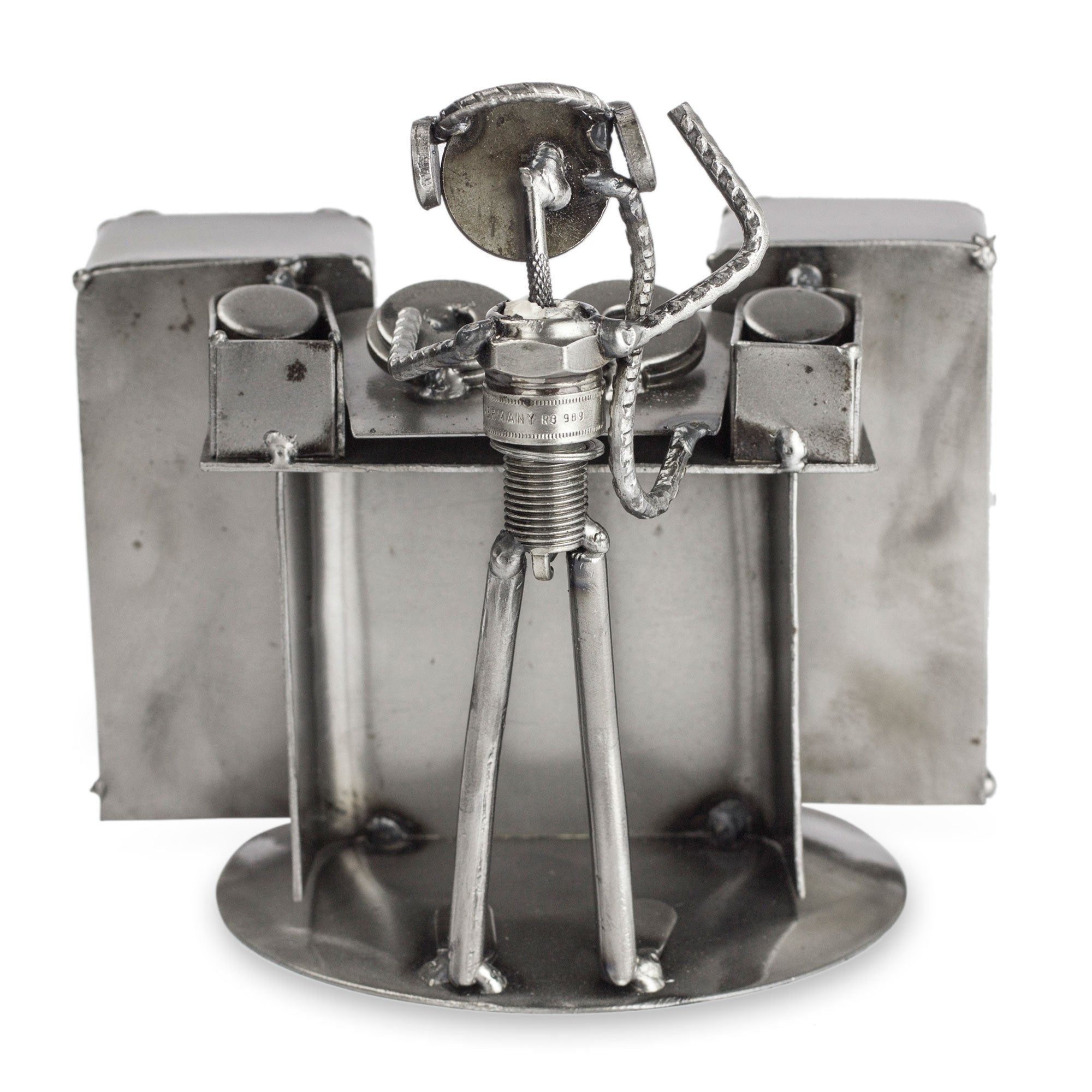 Premium Rustic DJ Sculpture - Recycled Metal Art Piece