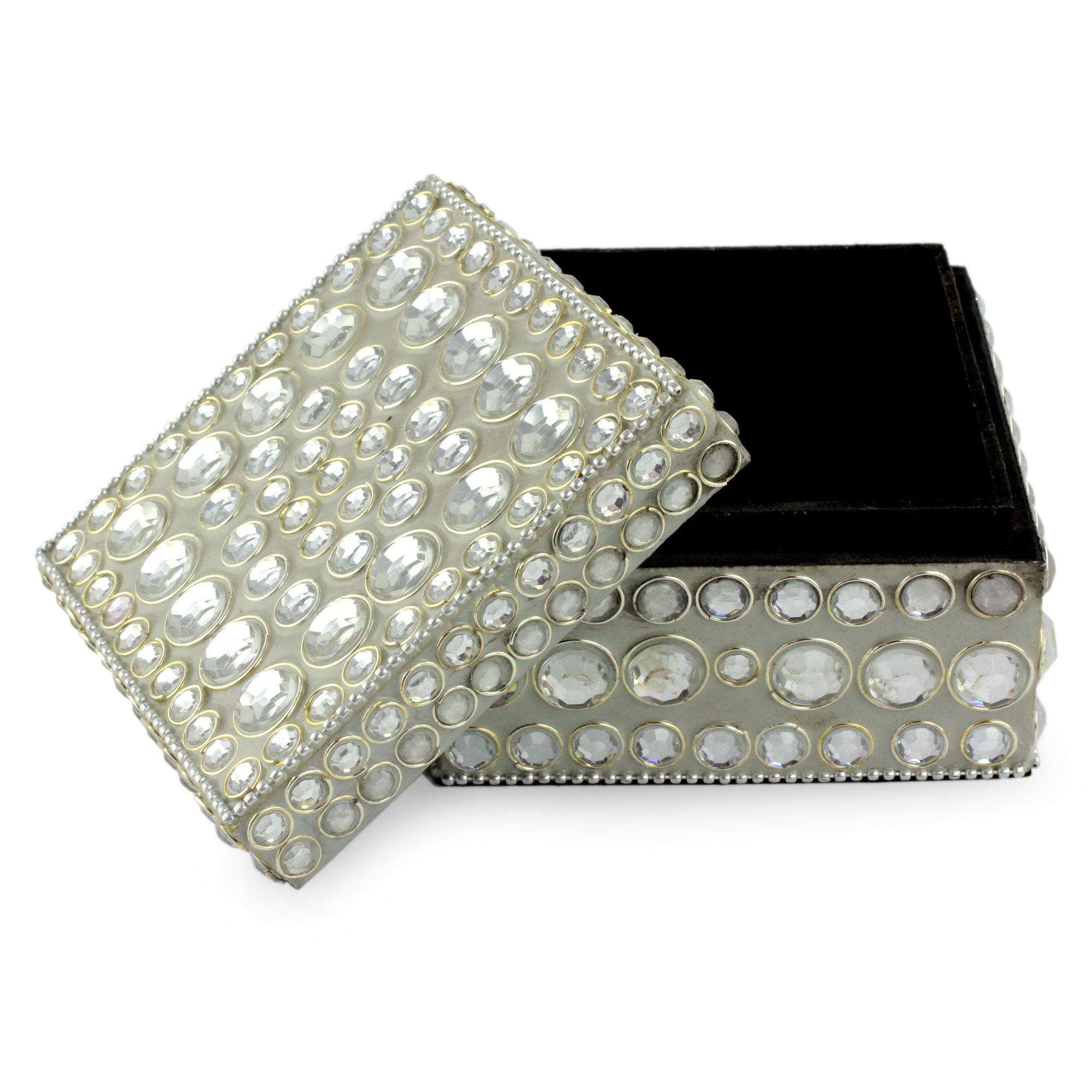 Premium Silver Glitz Jeweled Treasure Box