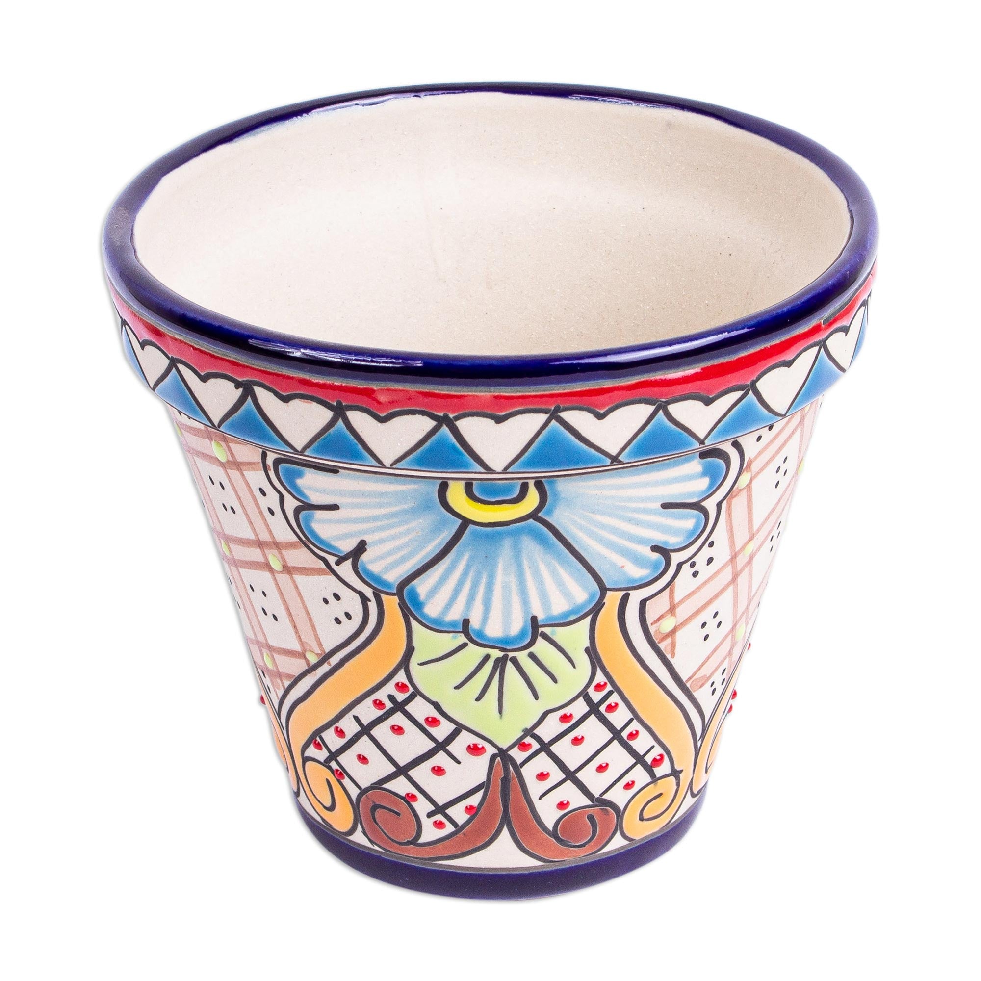 Premium Talavera Style Ceramic Flower Pot - Vibrant Floral Motif for Indoor & Outdoor Decor