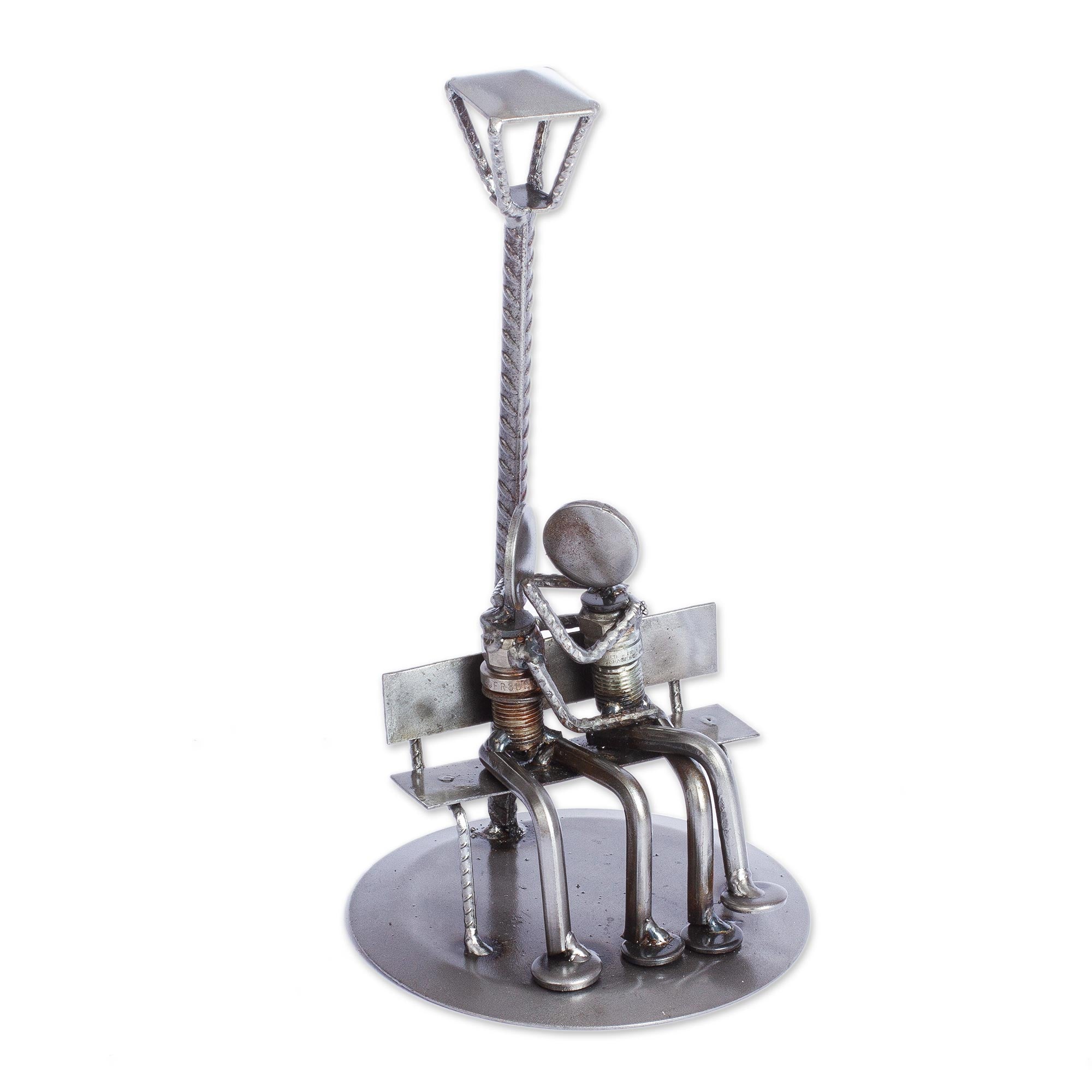 Premium Recycled Metal Sculpture: The First Kiss