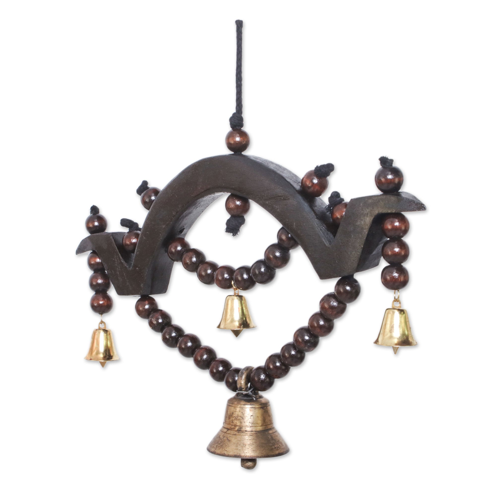 Premium Handcrafted Raintree Wood Bell Mobile – Inspired by Thai Countryside