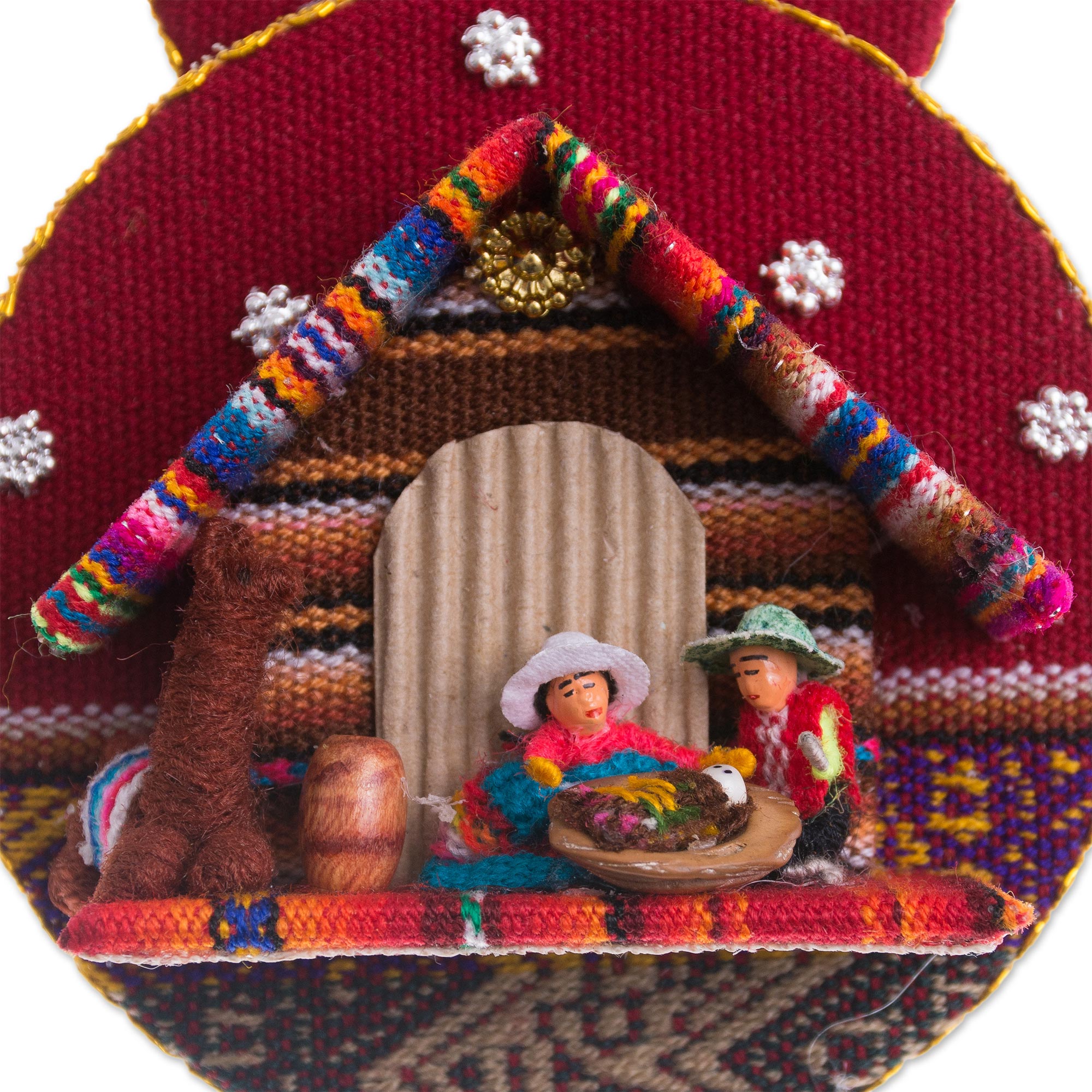 Premium Handmade Nativity Ornament - Andes-Inspired Christmas Decor from Peru