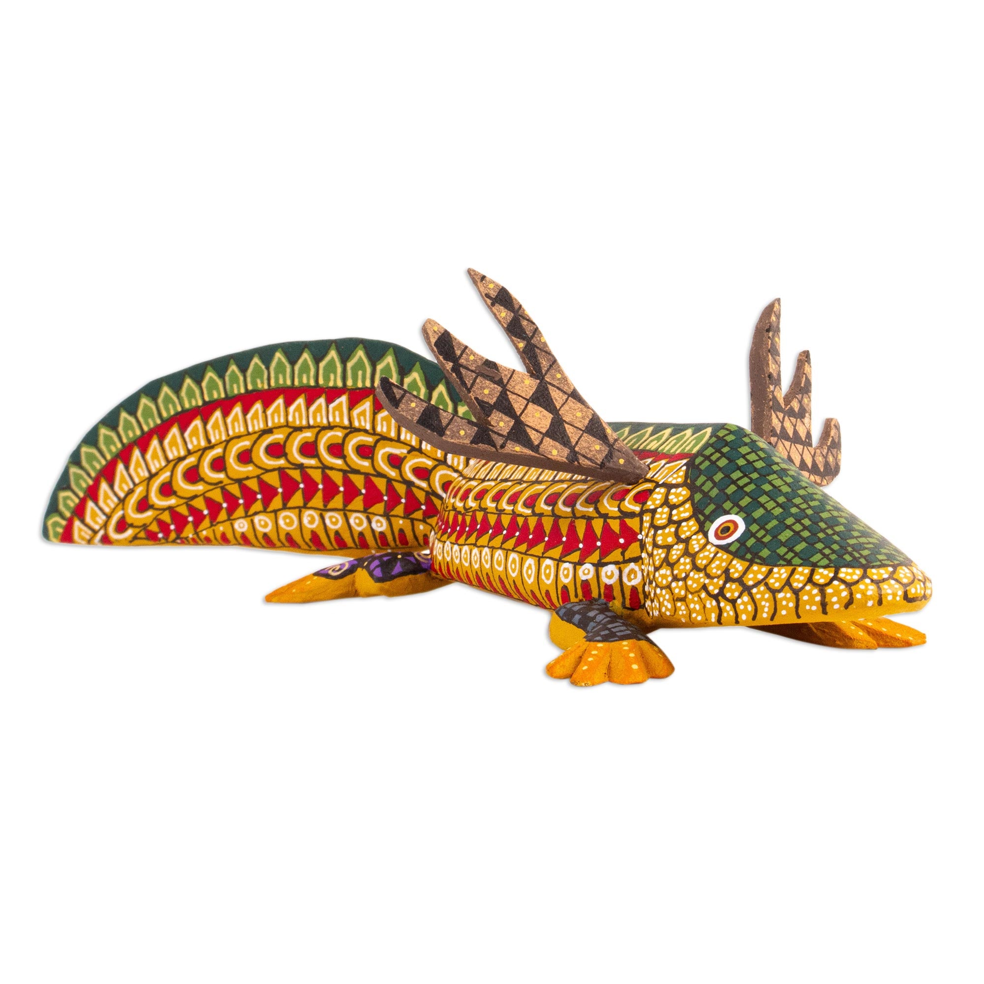 Premium Hand-Carved Axolotl Alebrije Sculpture - Authentic Mexican Art