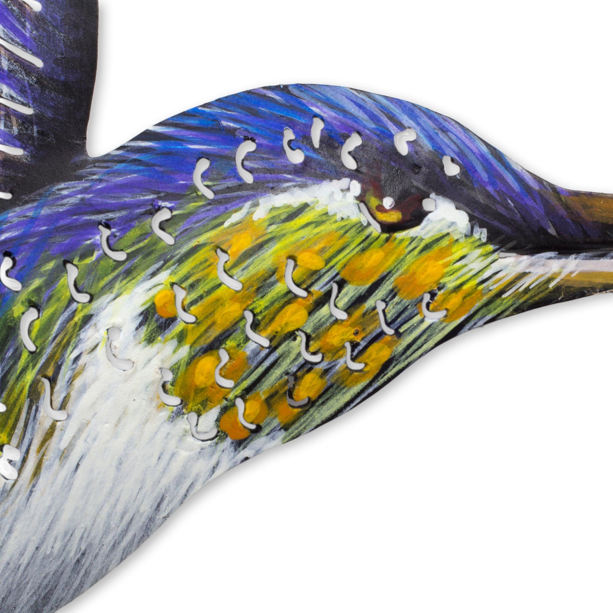 Premium Handcrafted Steel Wall Art - Orange Hummingbird & Exotic Flowers