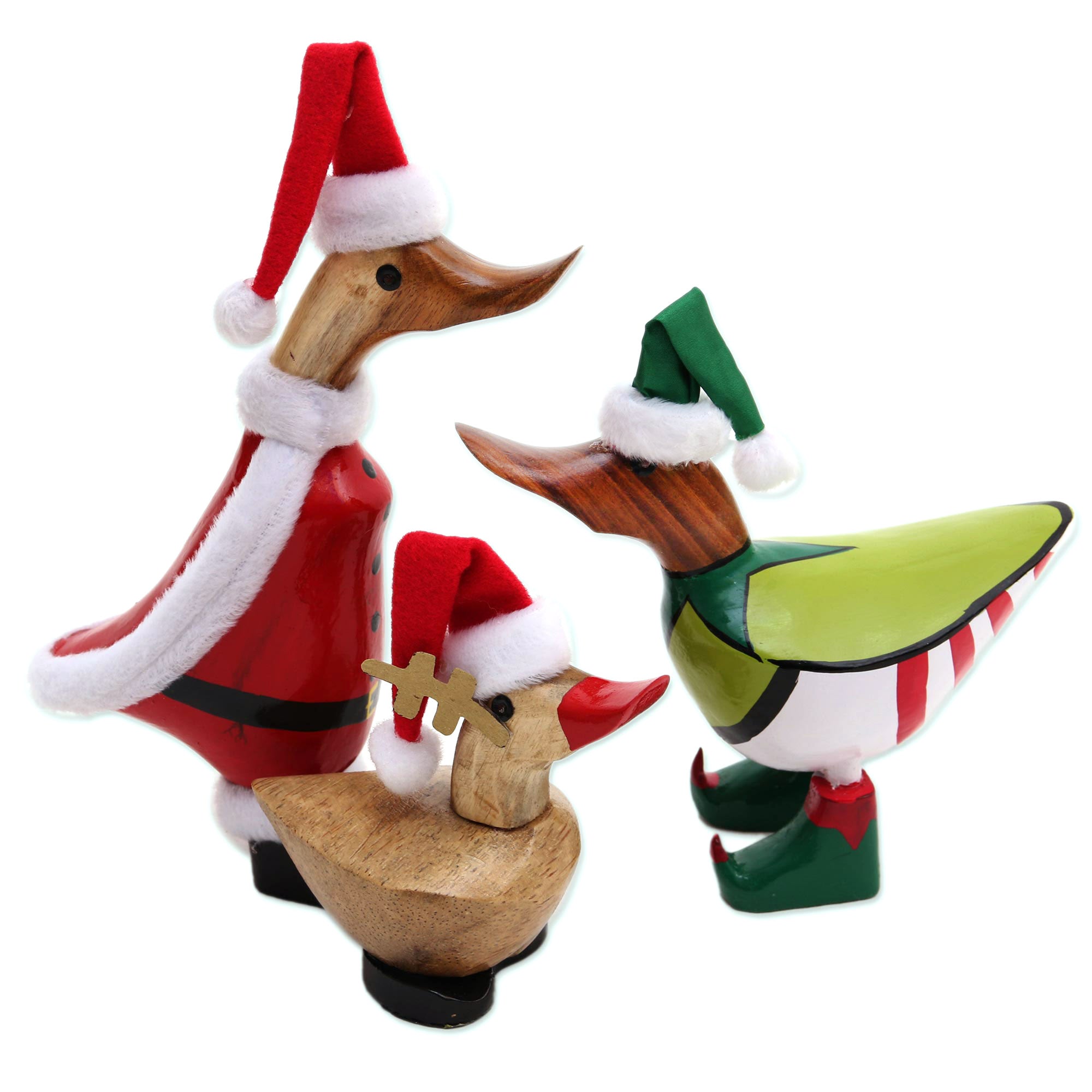 Premium Santa's North Pole Trio: Handcrafted Bamboo Root Christmas Decor from Bali