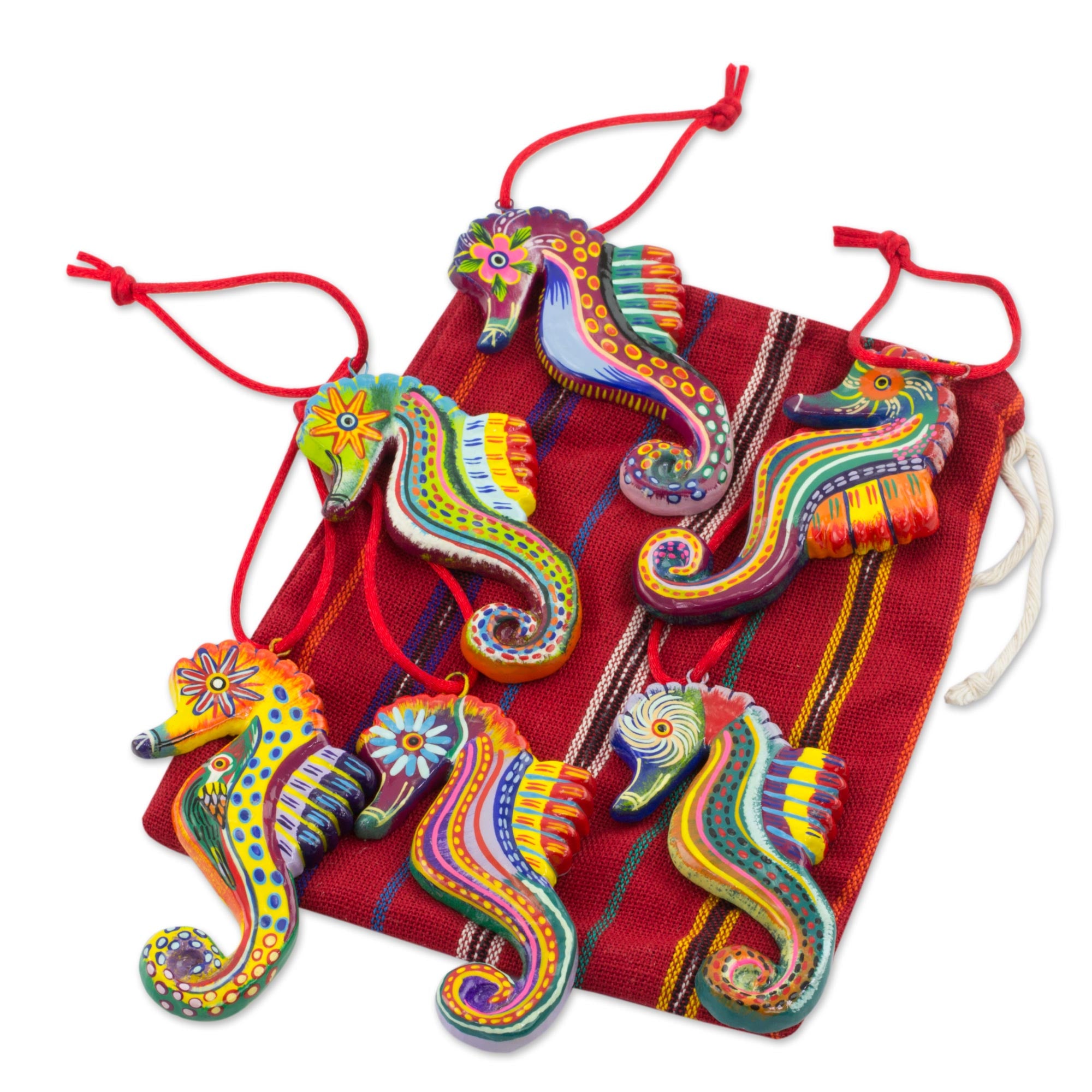 Premium Seahorse Squadron Handcrafted Ceramic Hanging Ornaments