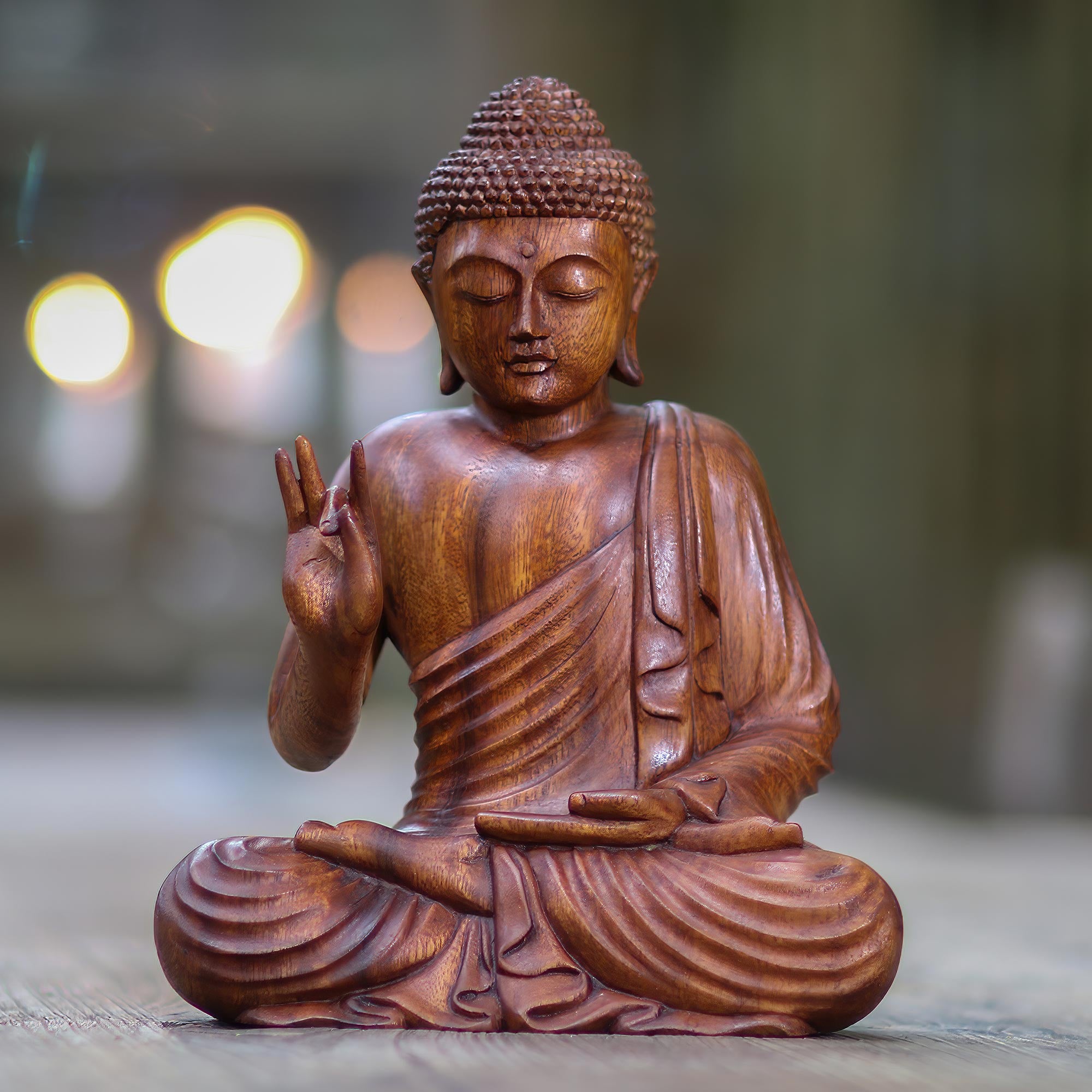 Premium Balinese Suar Wood Buddha Statue – Handcrafted Meditation Art Piece