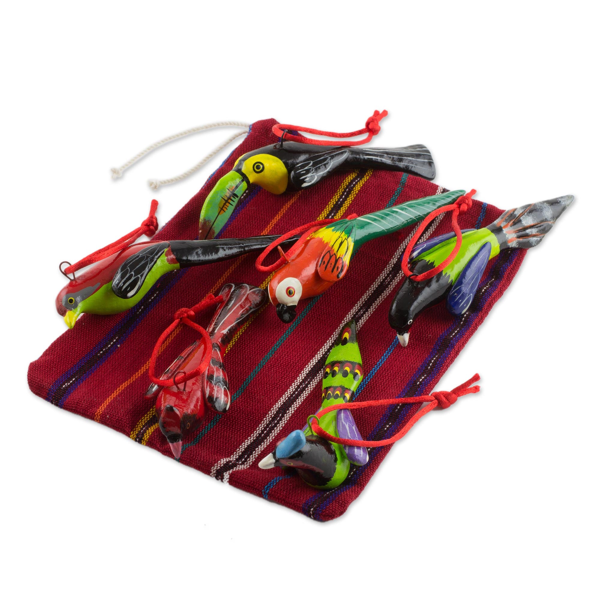 Premium Handmade Forest Birds Hanging Ornaments - Set of 6