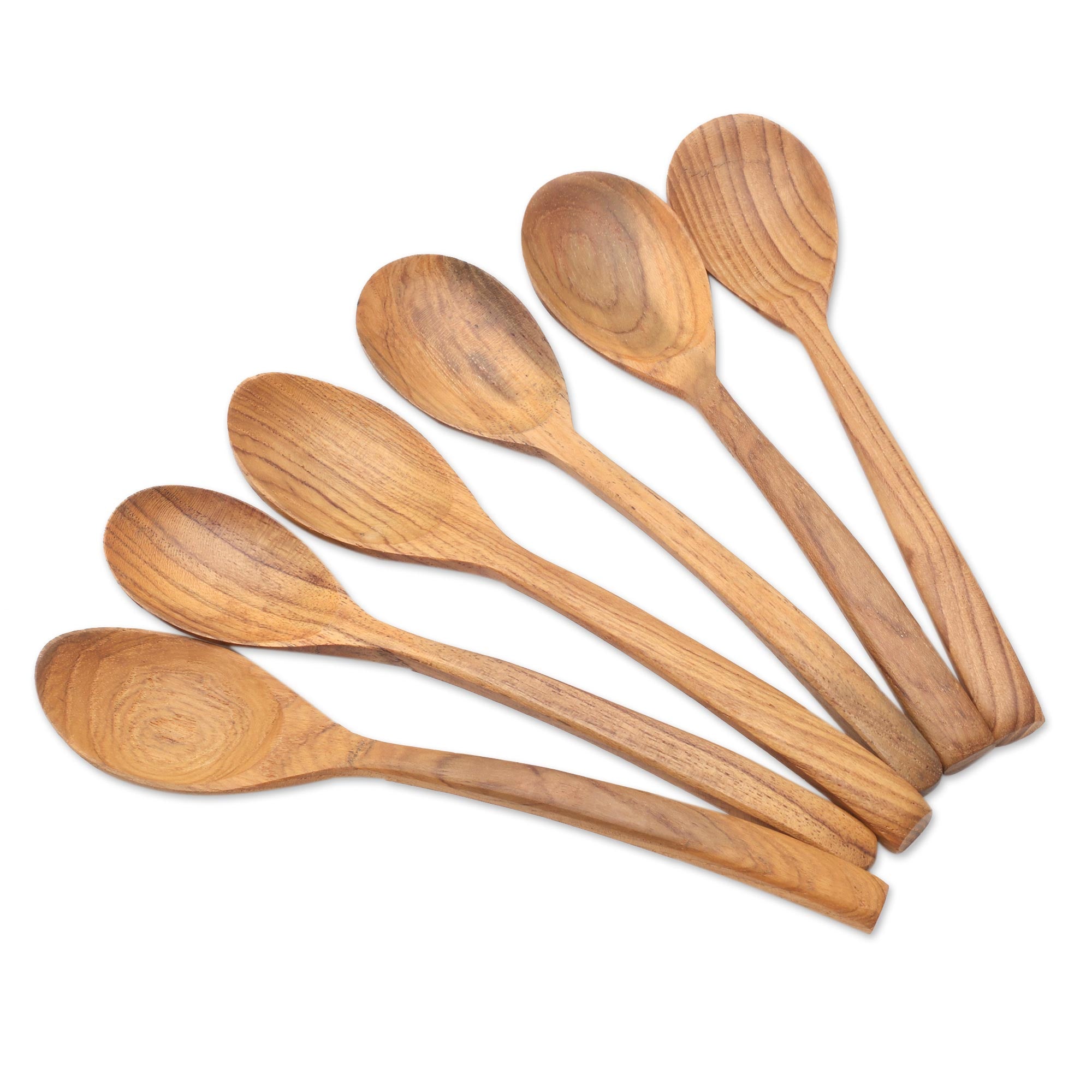Premium Handcrafted Teak Wood Spoon Set - Ultimate Kitchen Upgrade (Set of 6)