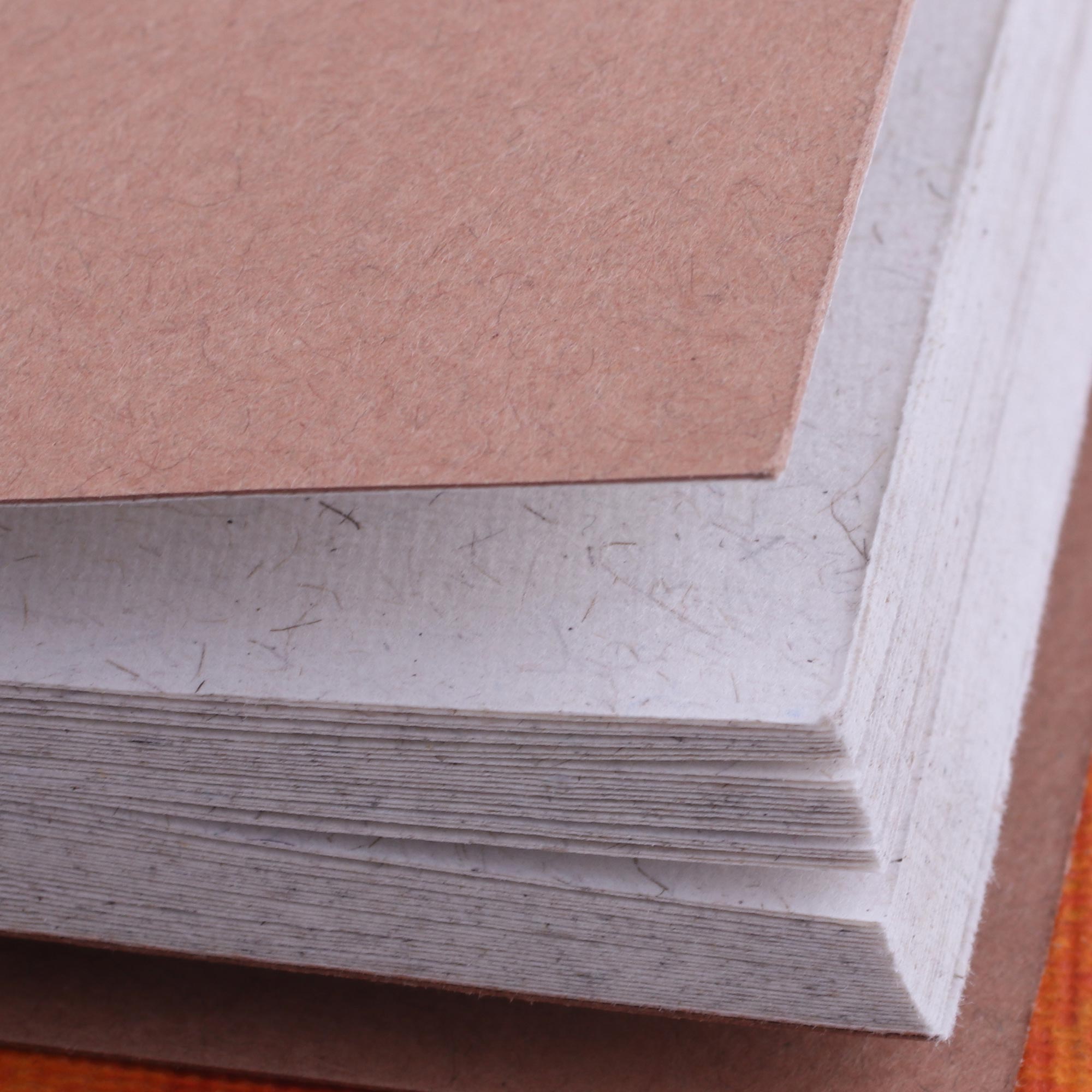 Premium Artisan Leather Journal - Handcrafted in India with Burnt Orange & Brown Design