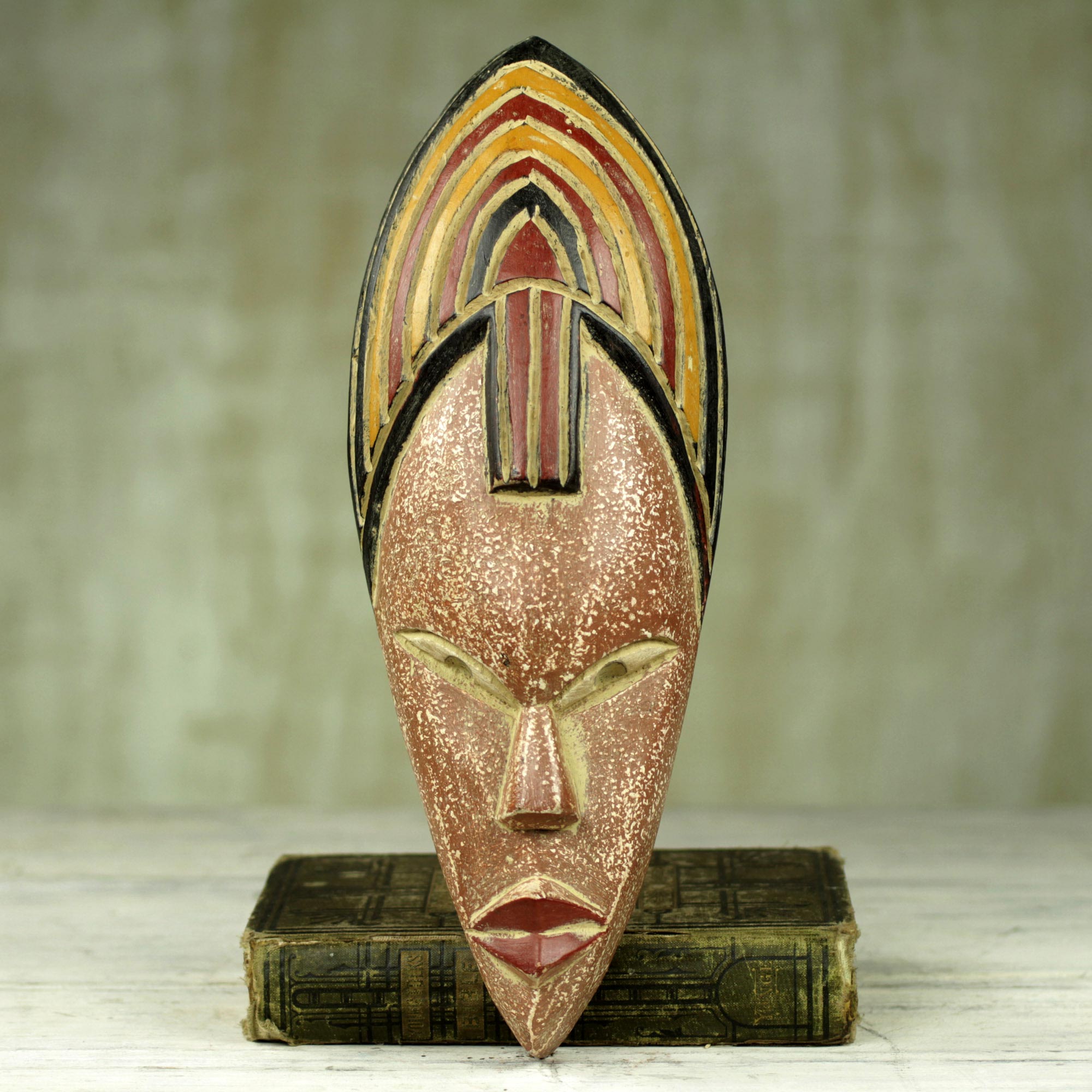 Premium Hand-Carved African Sese Wood Wall Mask – Adedogbo 'Joyfulness is a Crown'