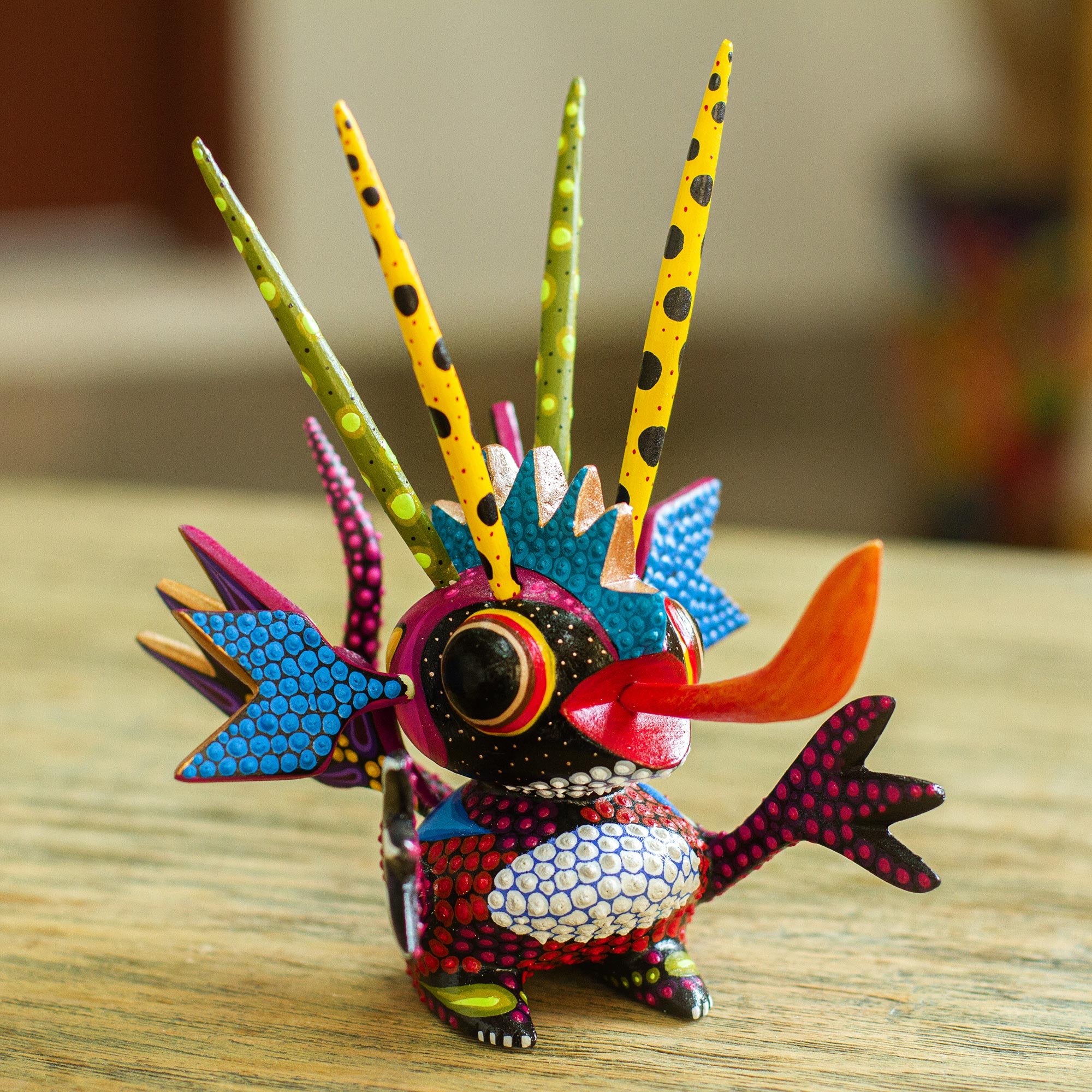 Premium Handcrafted Martian Alebrije Sculpture – Vibrant Copal Wood Art from Mexico
