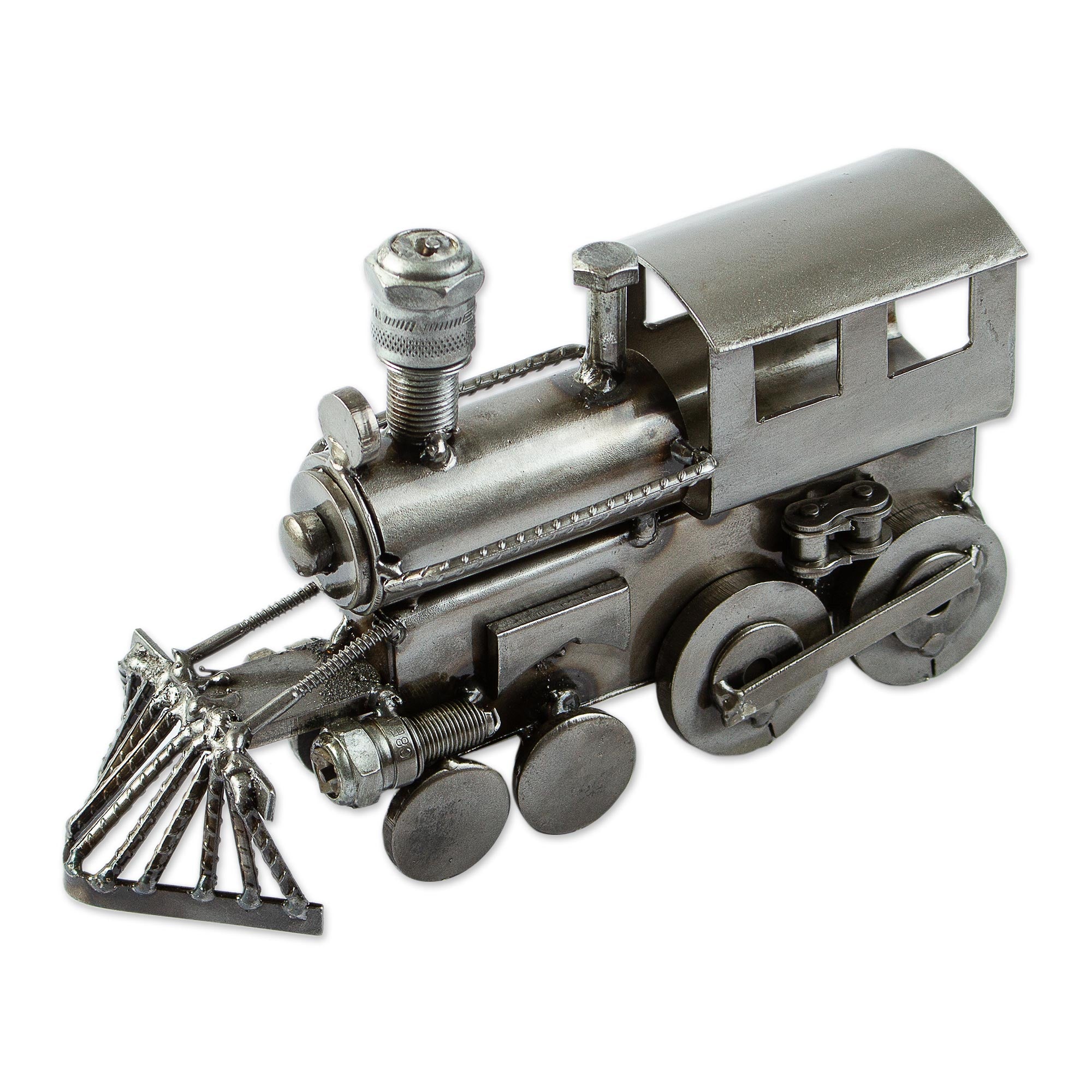 Premium Rustic Locomotive Sculpture - Recycled Metal Art