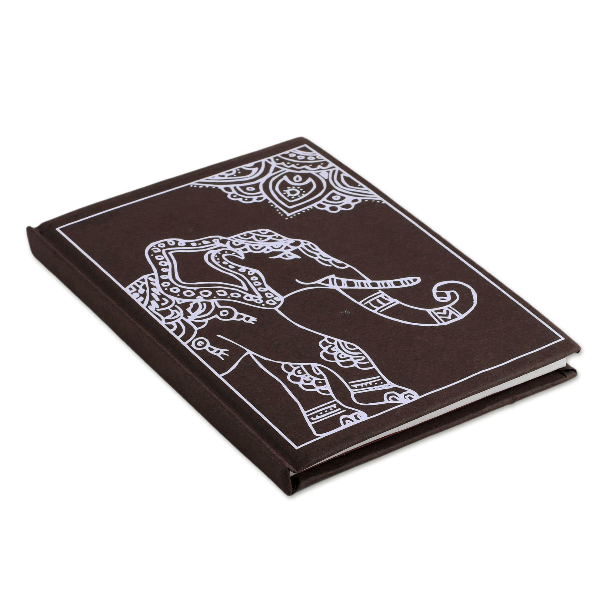 Premium Royal Gajraj Elephant Handmade Journal - Mahogany Edition