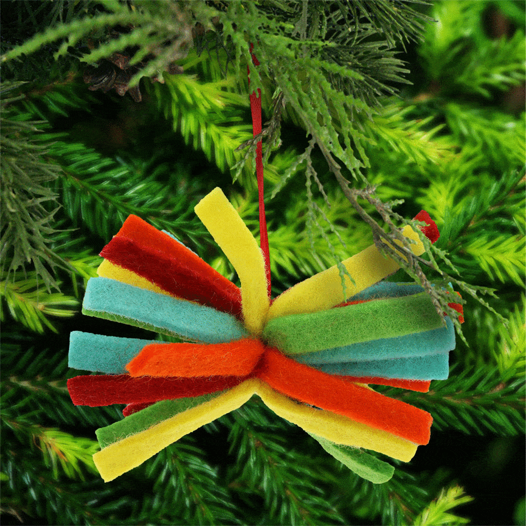 Premium Color Burst Felt Ornament - Handmade in Nepal