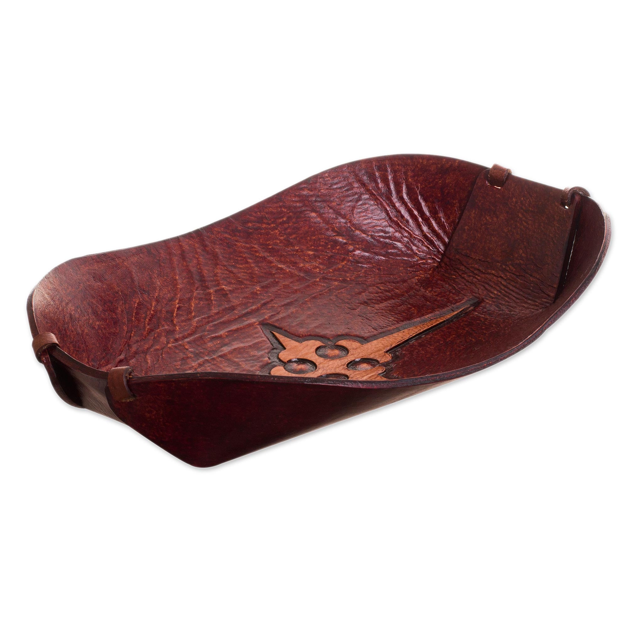 Premium Gothic Leather Catchall – Handcrafted Elegance from Peru