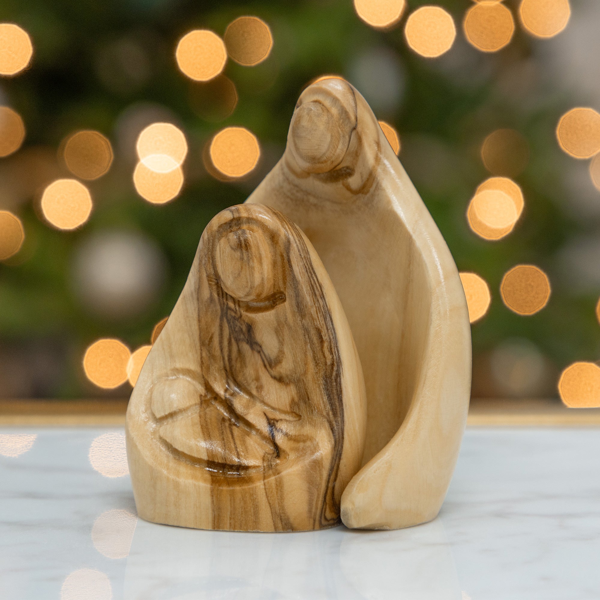 Premium Olive Wood Nativity Set - Handcrafted Holy Family Figurines