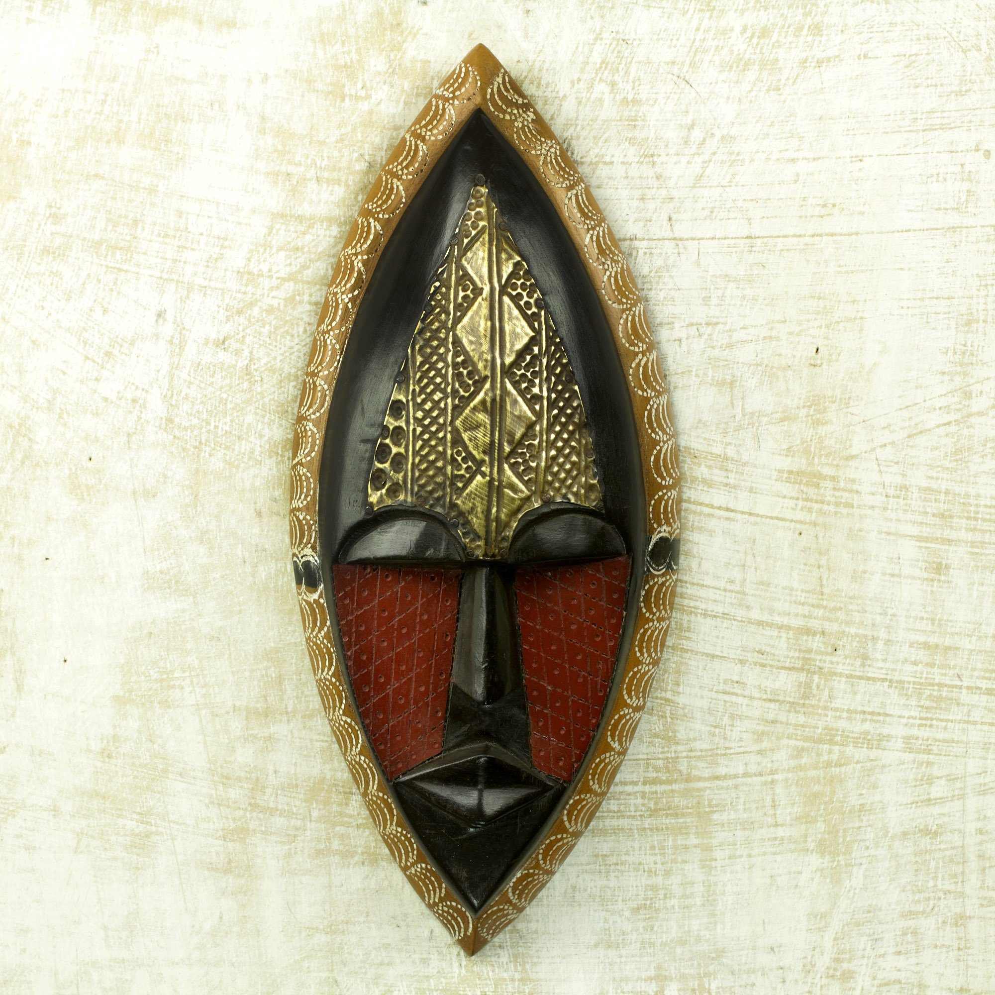 Premium African Sese Wood Wall Mask - Peace Blessing Handcrafted Art