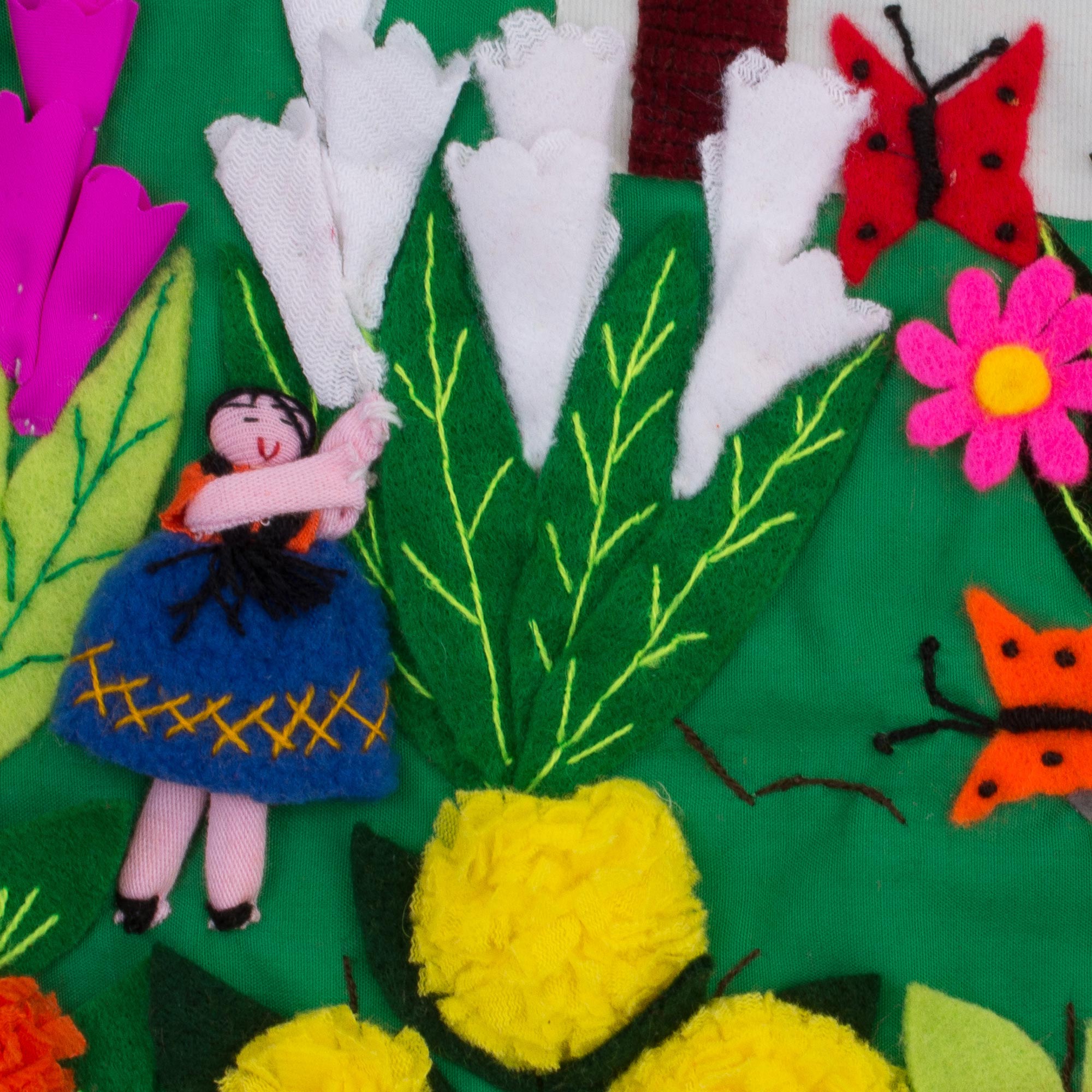 Premium Andean Folk Art Wall Hanging - A Spring Day Applique