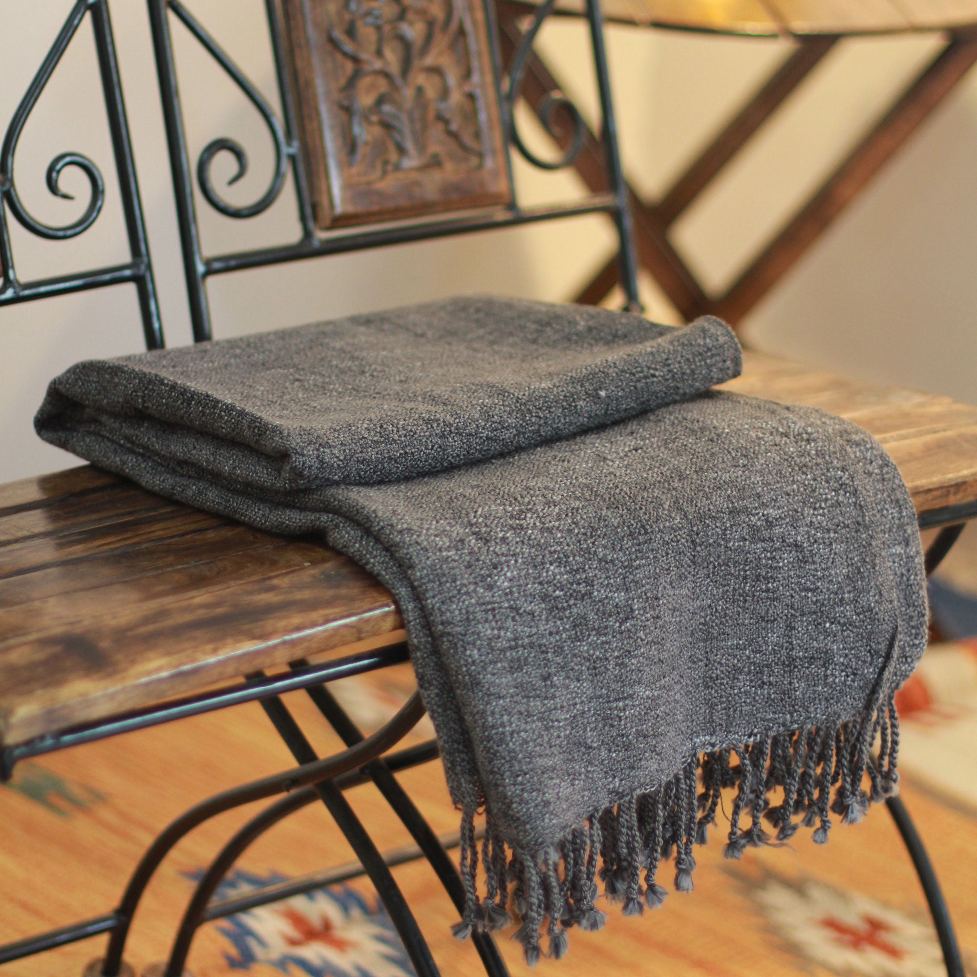 Premium Grey Dove Acrylic Throw Blanket