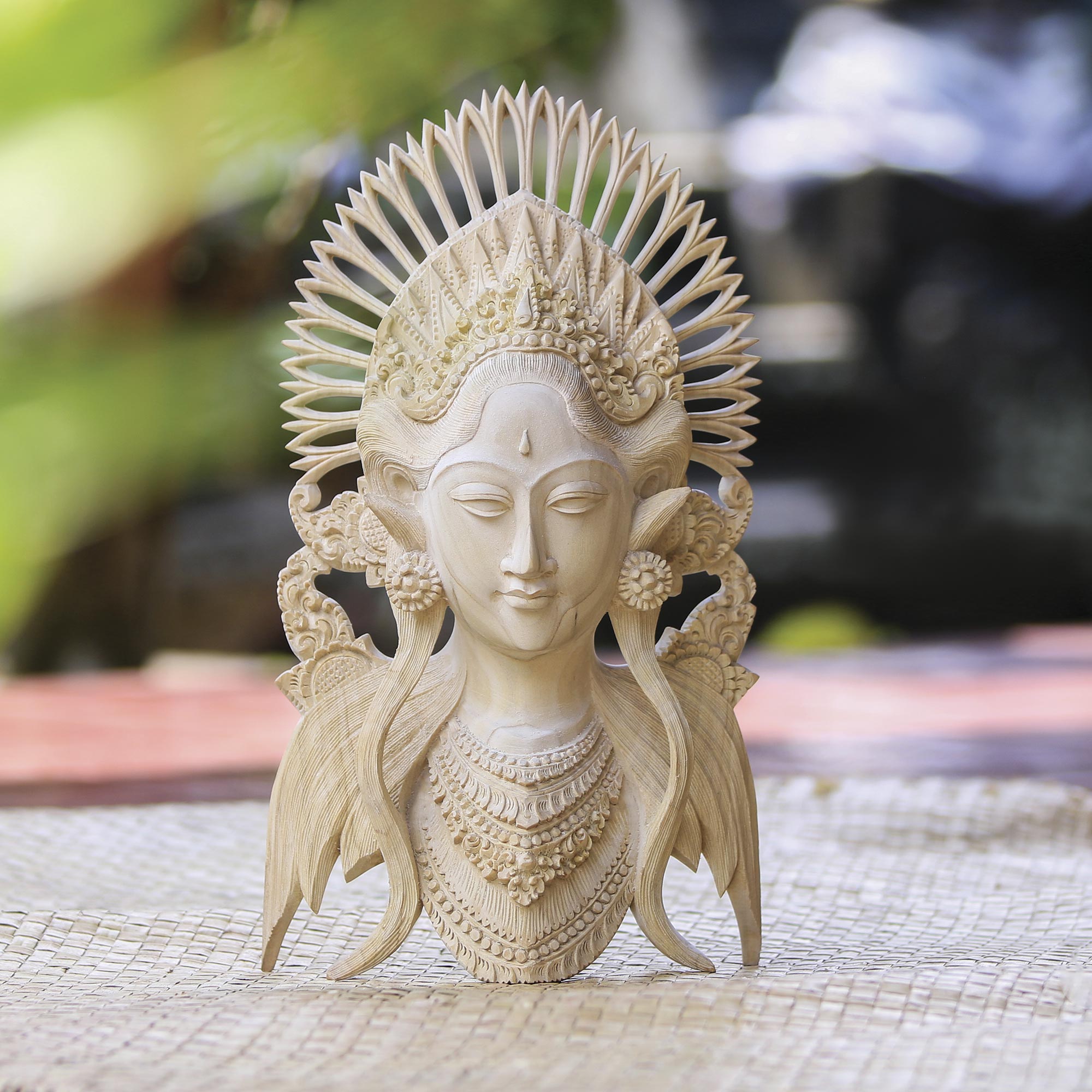 Premium Hand-Carved Balinese Janger Dancer Wall Mask