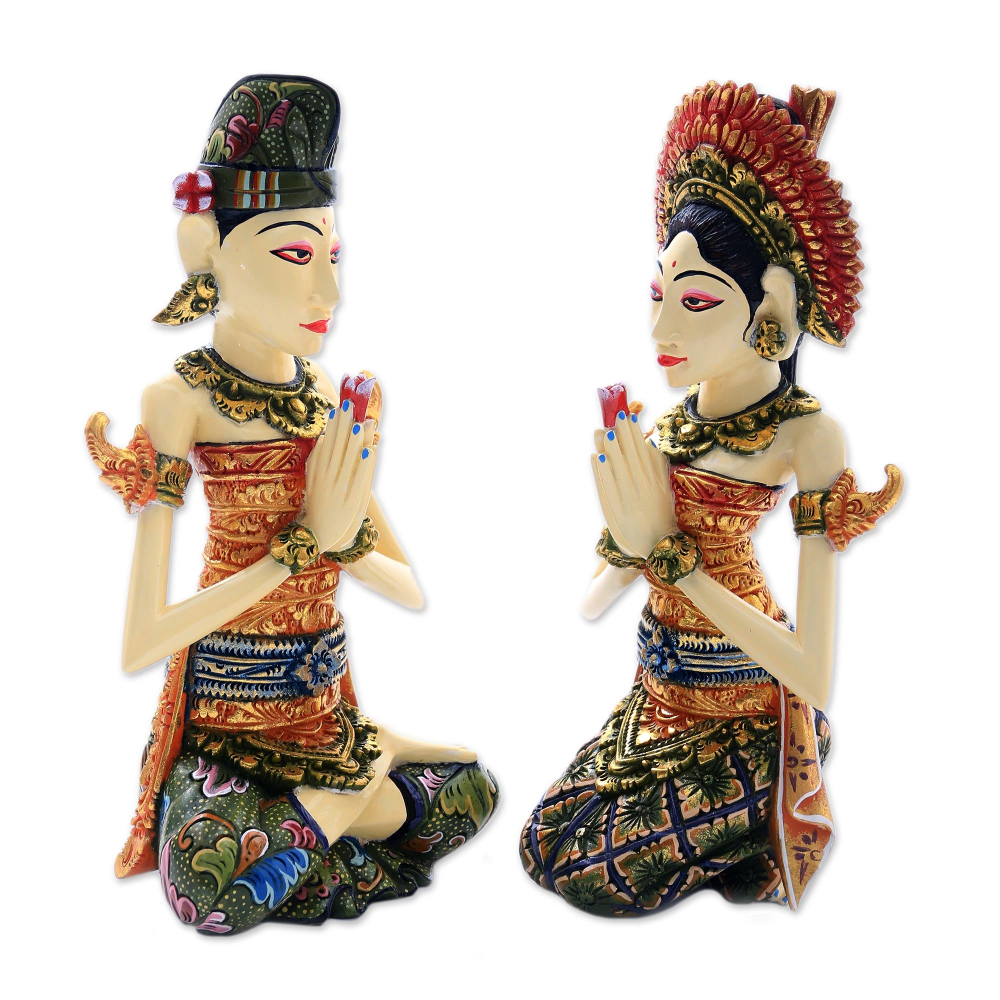 Premium Balinese Wedding Sculptures - Handcrafted Bride & Groom Pair