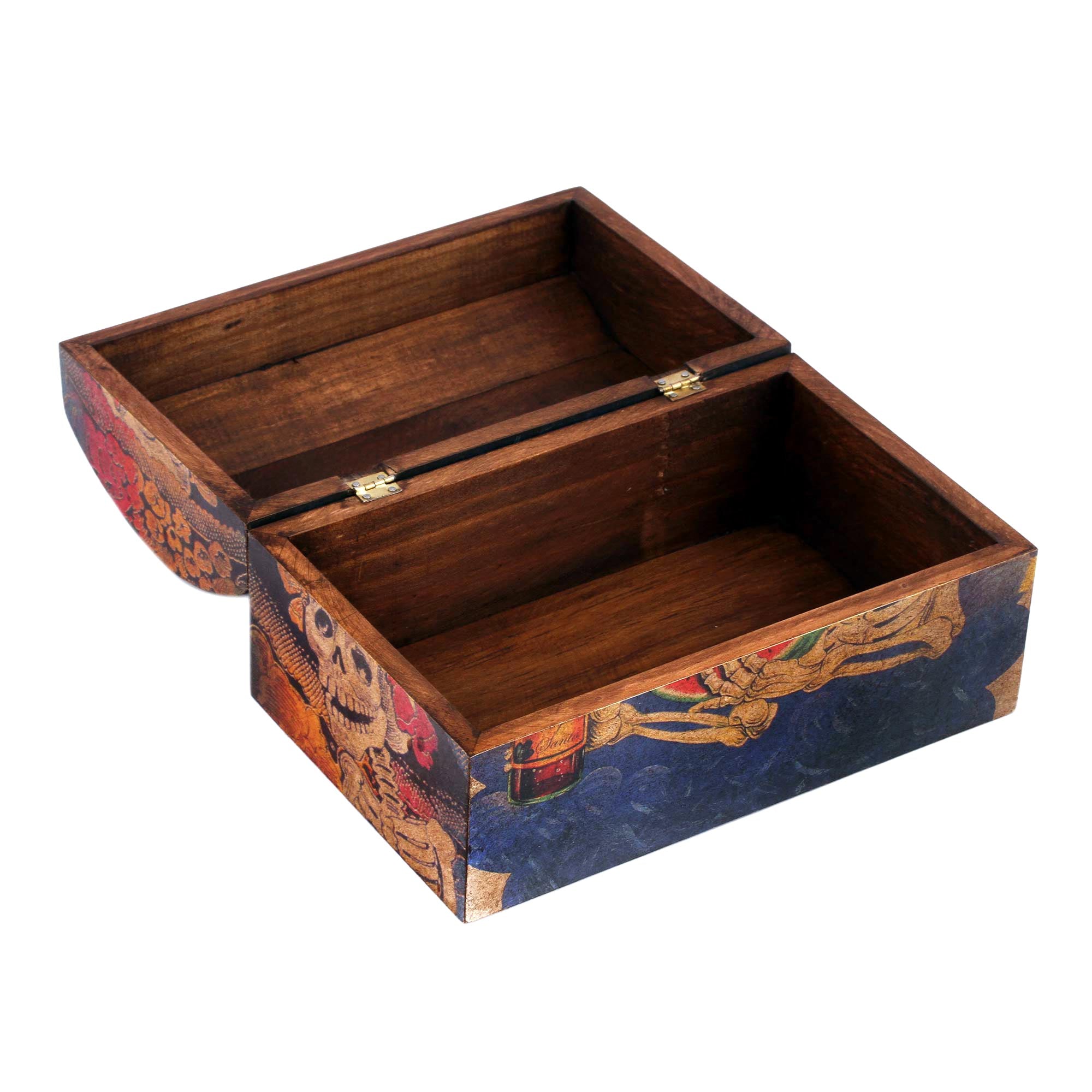 Premium Catrina My Love Pinewood Decoupage Chest - Ultimate Mexican Artistry