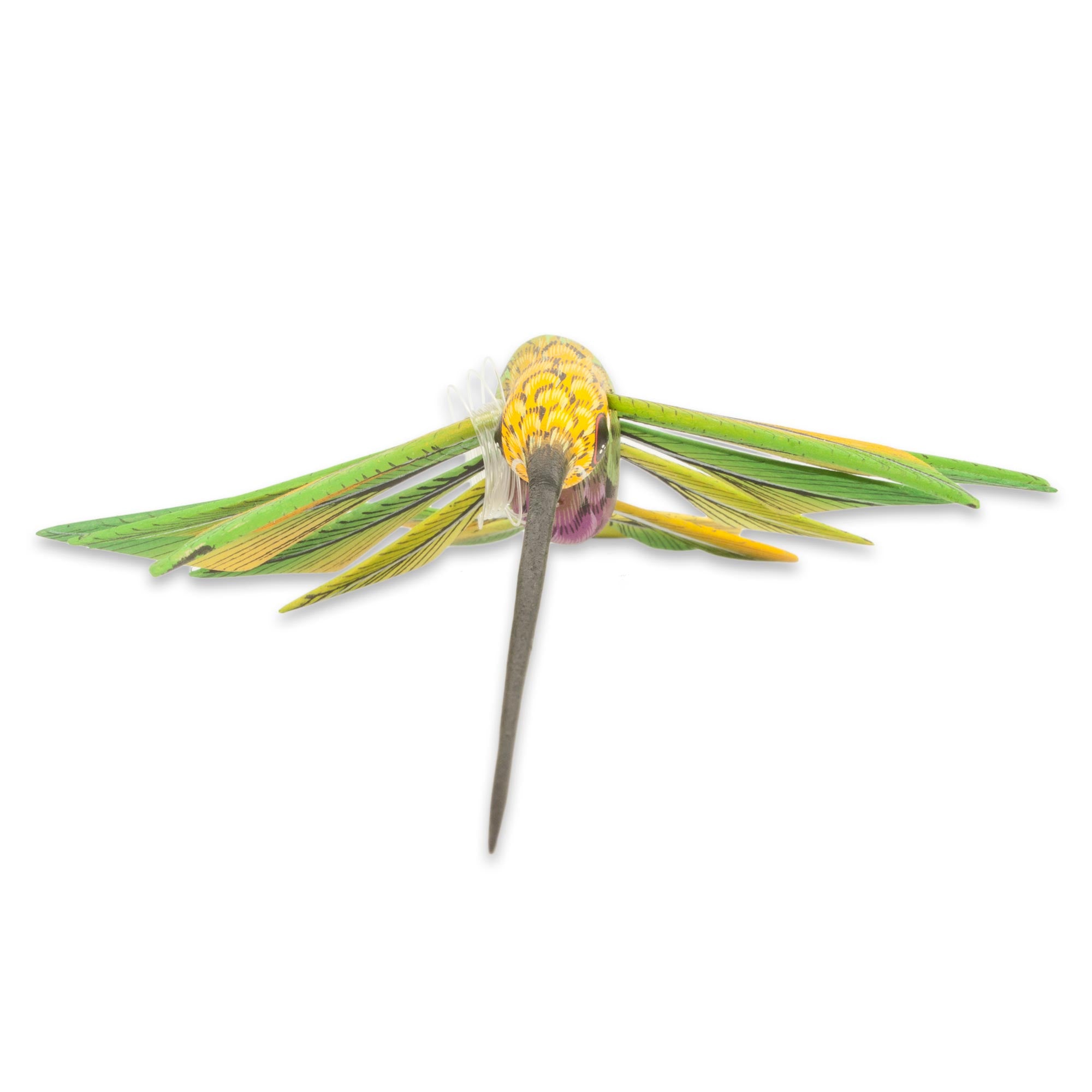 Premium Handcrafted Green Hummingbird Alebrije Sculpture - Unique Oaxacan Folk Art