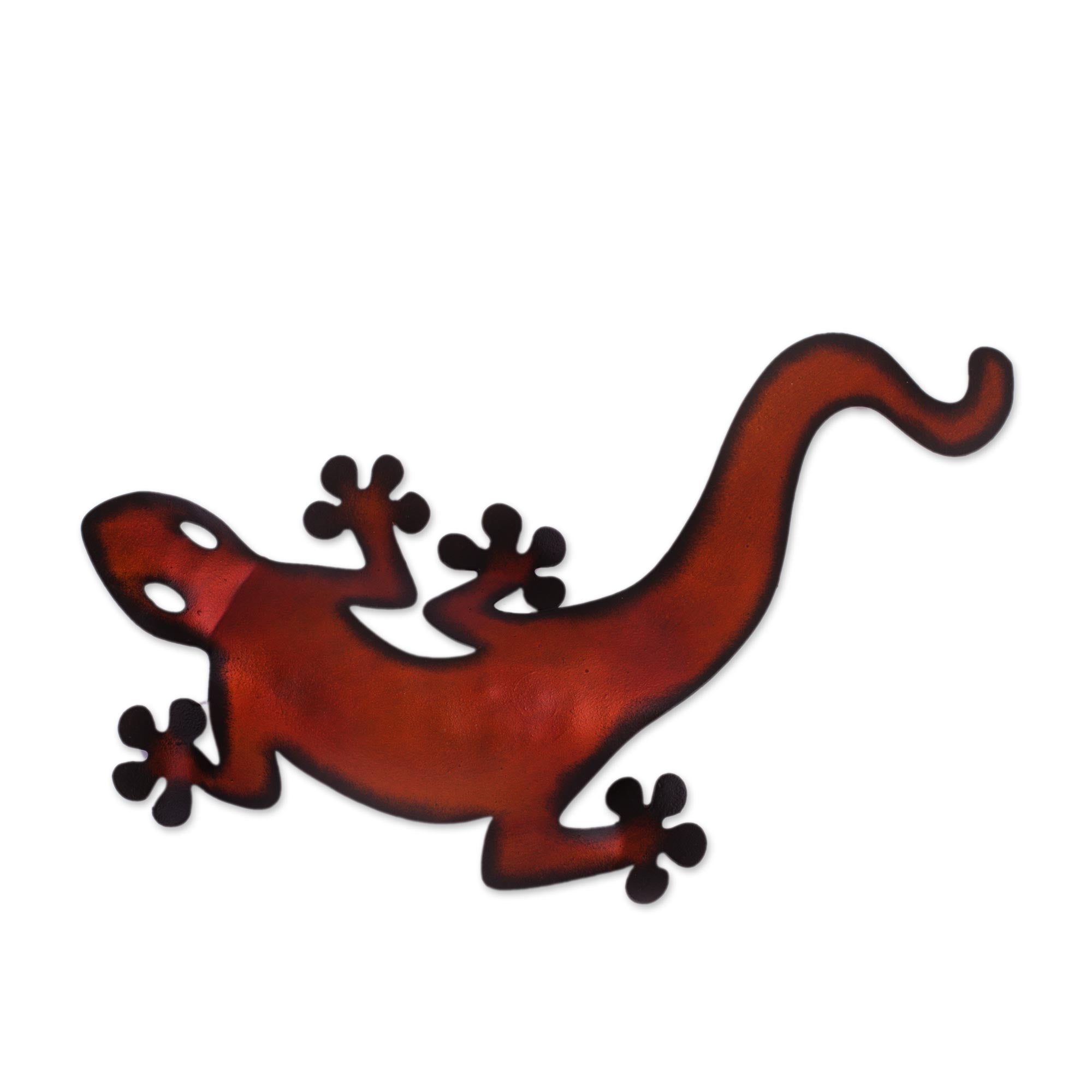 Premium Handcrafted Steel Lizard Wall Sculpture - Vibrant Mexican Art