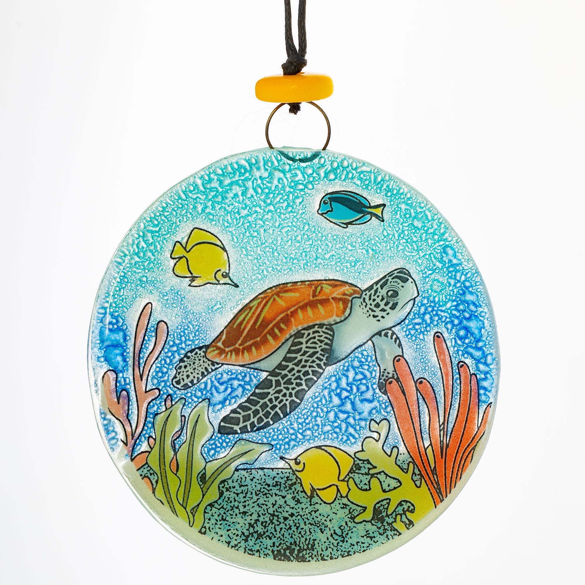 Premium Serene Sea Turtle Recycled Glass Ornament - Eco-Friendly Holiday Decor