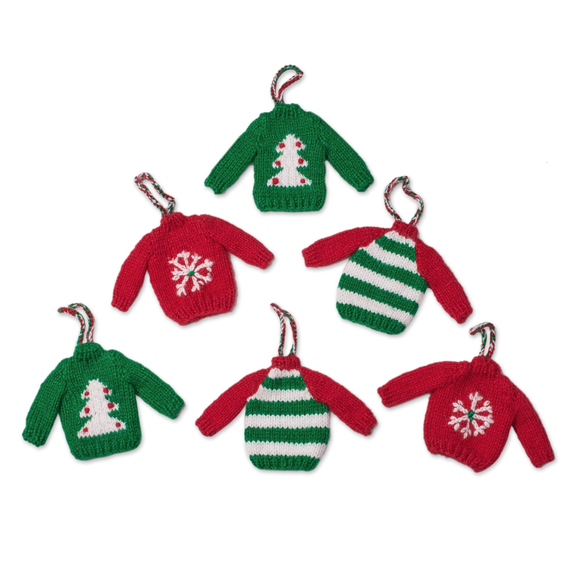 Premium Christmas Comfort Mini Sweater Ornaments - Set of 6